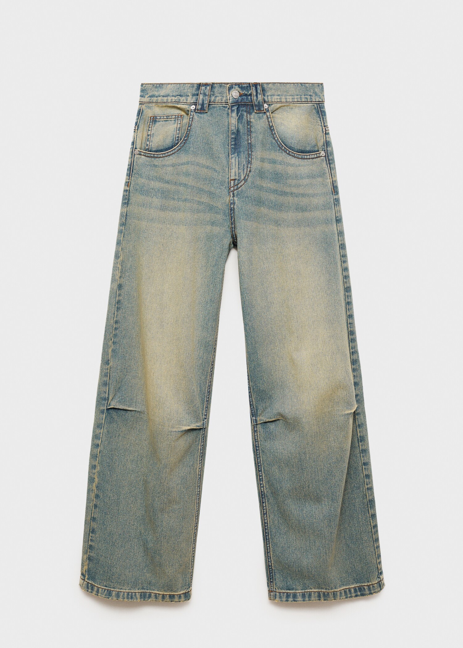 Wideleg pleated jeans with low waist - Article without model