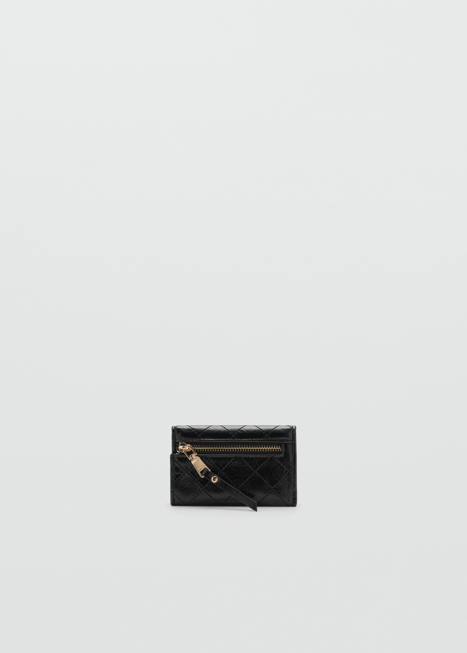 Coin purse with flap and decorative stitching - Medium plane