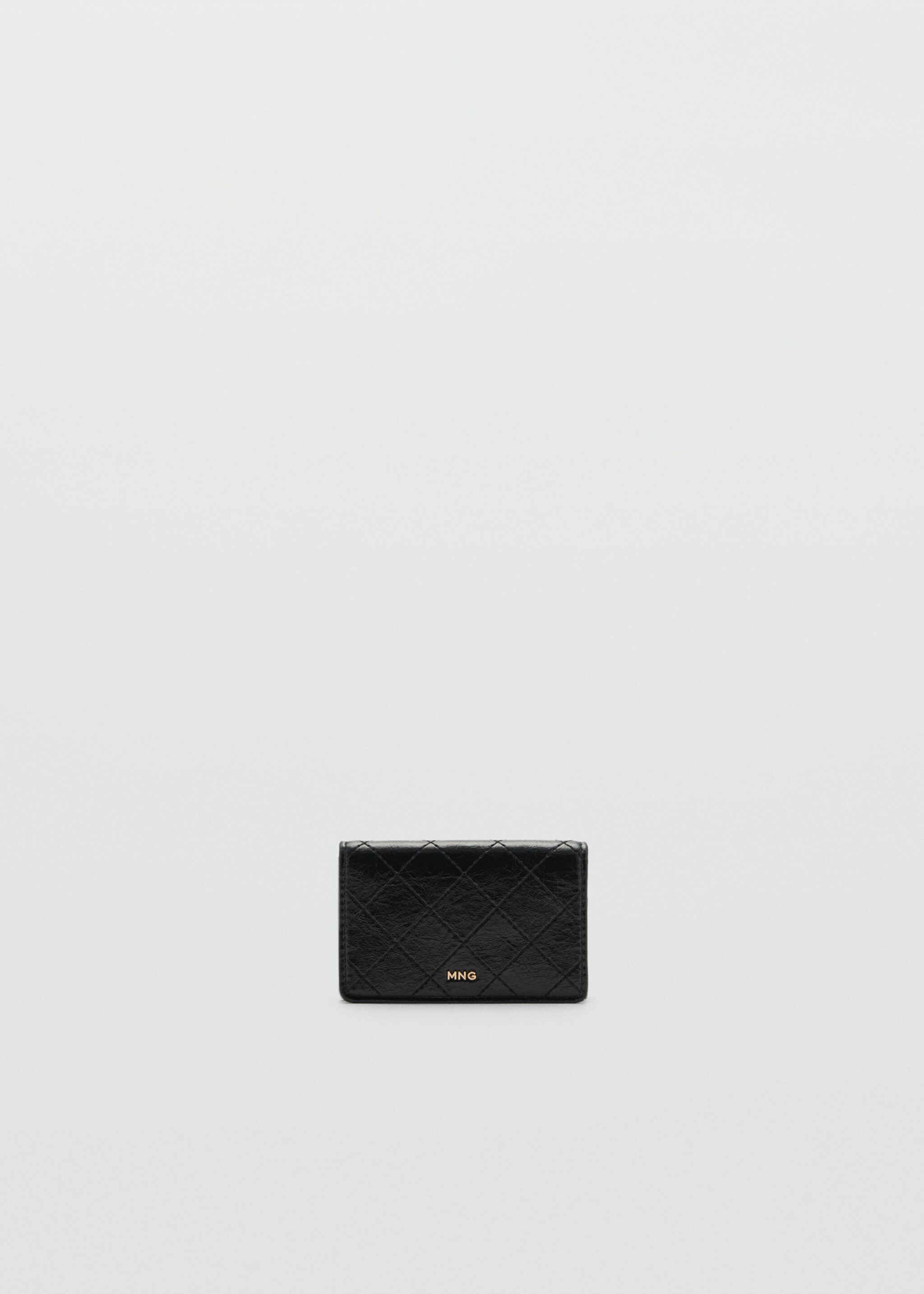 Geldbörse mit Klappe und Ziernähten - Artikel ohne Model, Schwarz. Ref: 77082006-00.