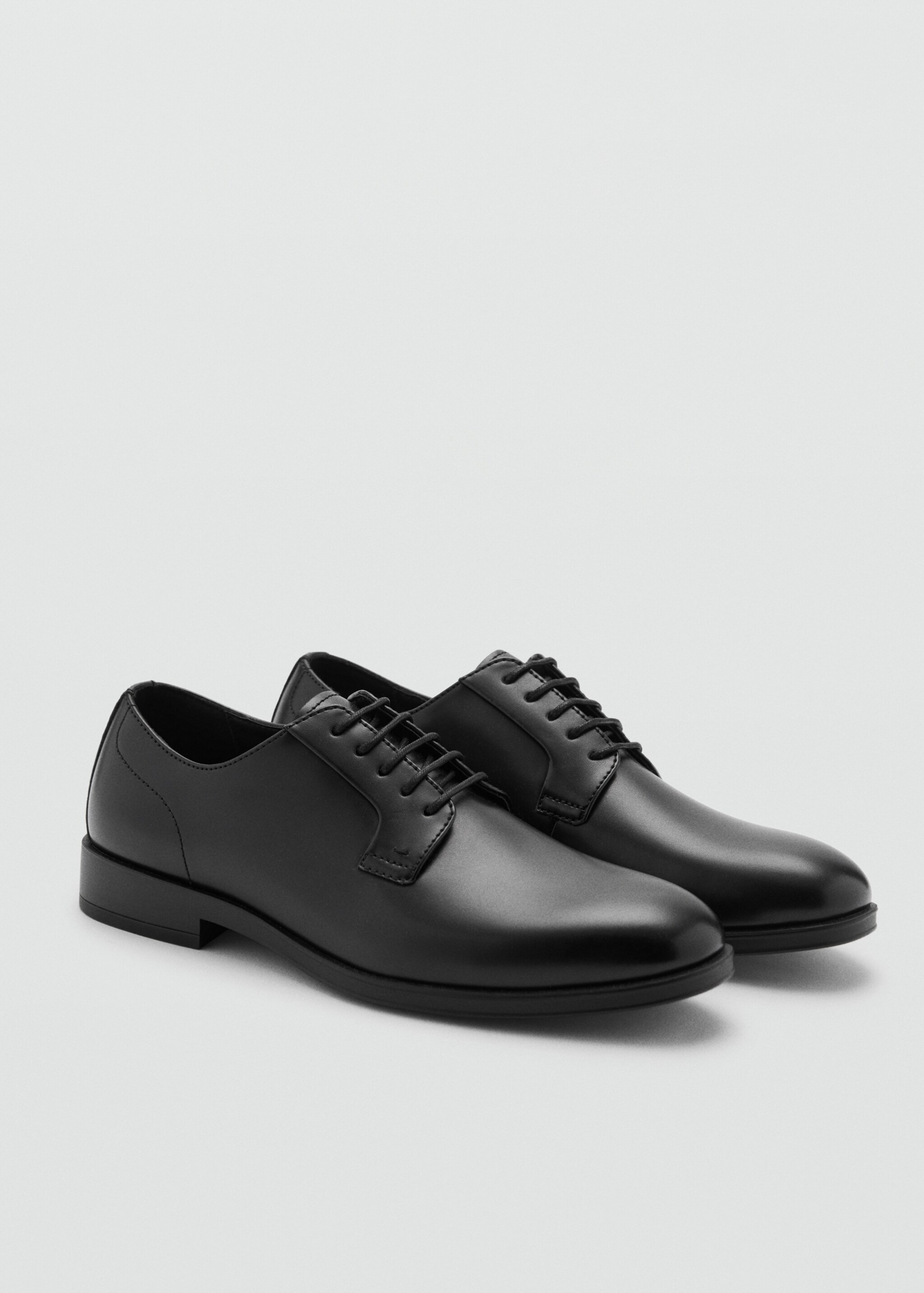 Leather-effect suit shoes - Medium plane, Black. Ref: 77082539-00.