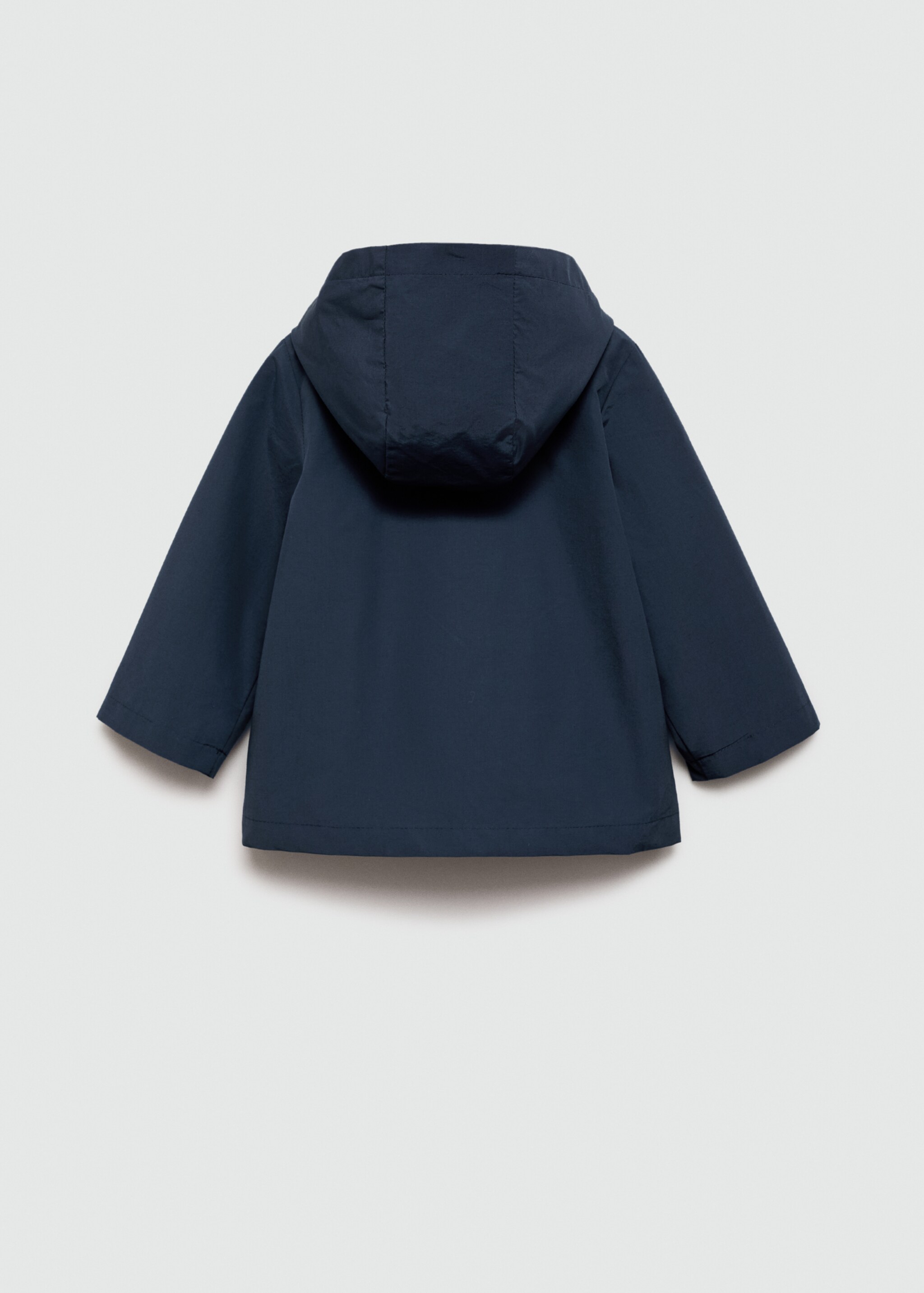 Wasserabweisende Kapuzenjacke - Rückseite des Artikels, Dunkles Marineblau. Ref: 77082540-00.