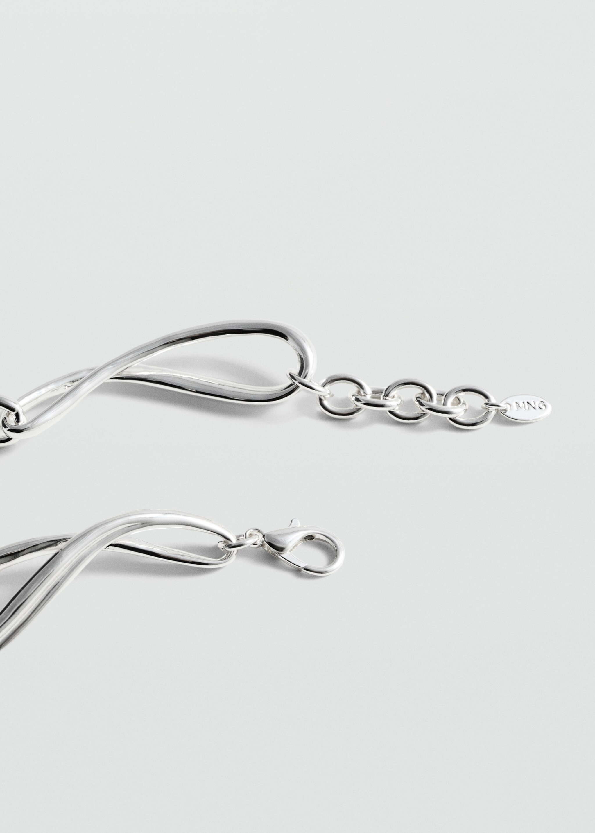 Asymmetrical link necklace - Details of the article 1, Silver. Ref: 77082542-00.