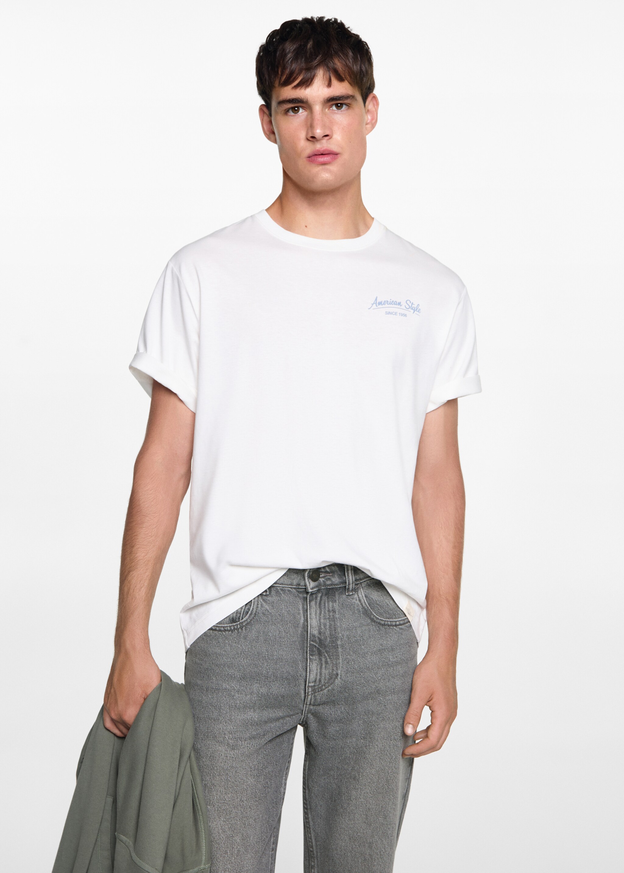 Jeans regular fit - Plano medio, Gris. Ref: 77082543-00.