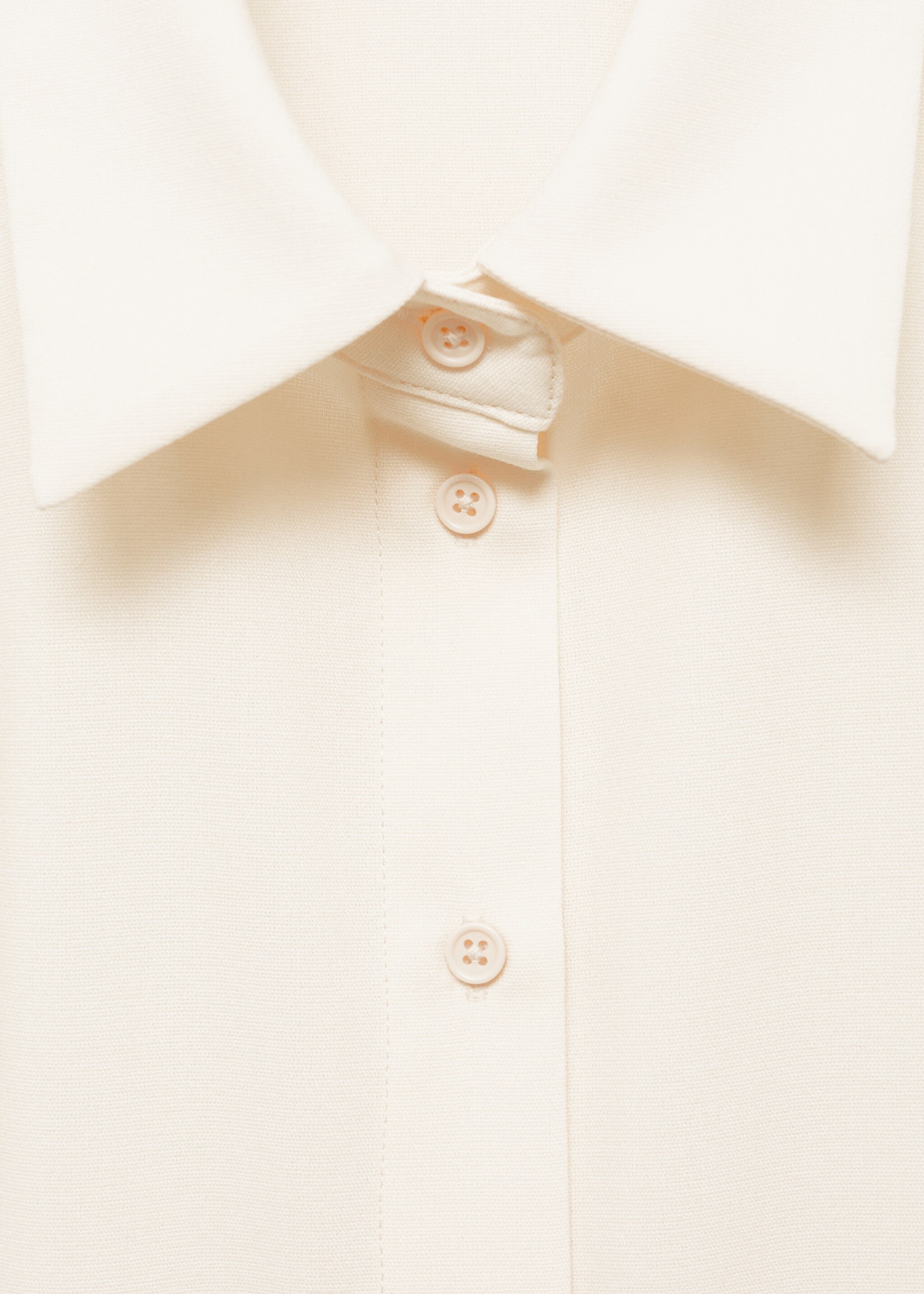 Short shirt dress - Details of the article 8, Ecru. Ref: 77082912-00.