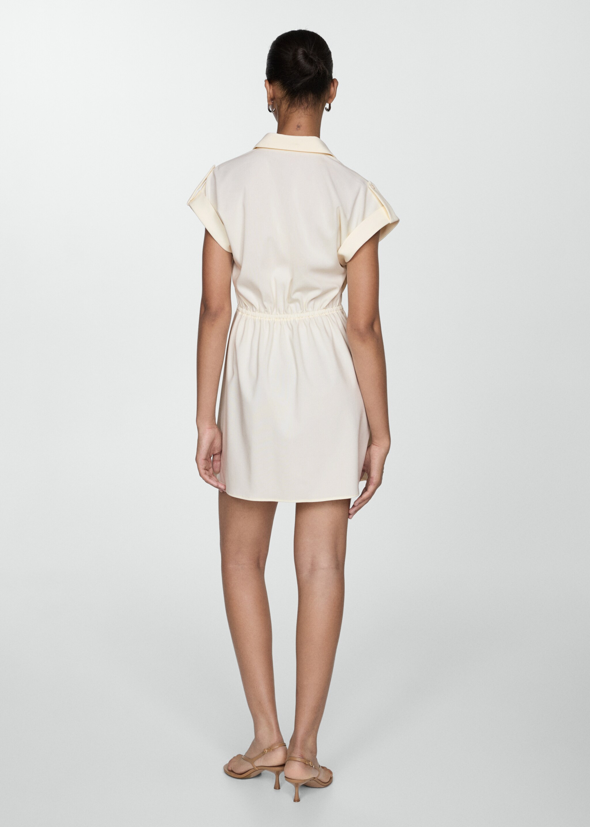 Short shirt dress - Reverse of the article, Ecru. Ref: 77082912-00.