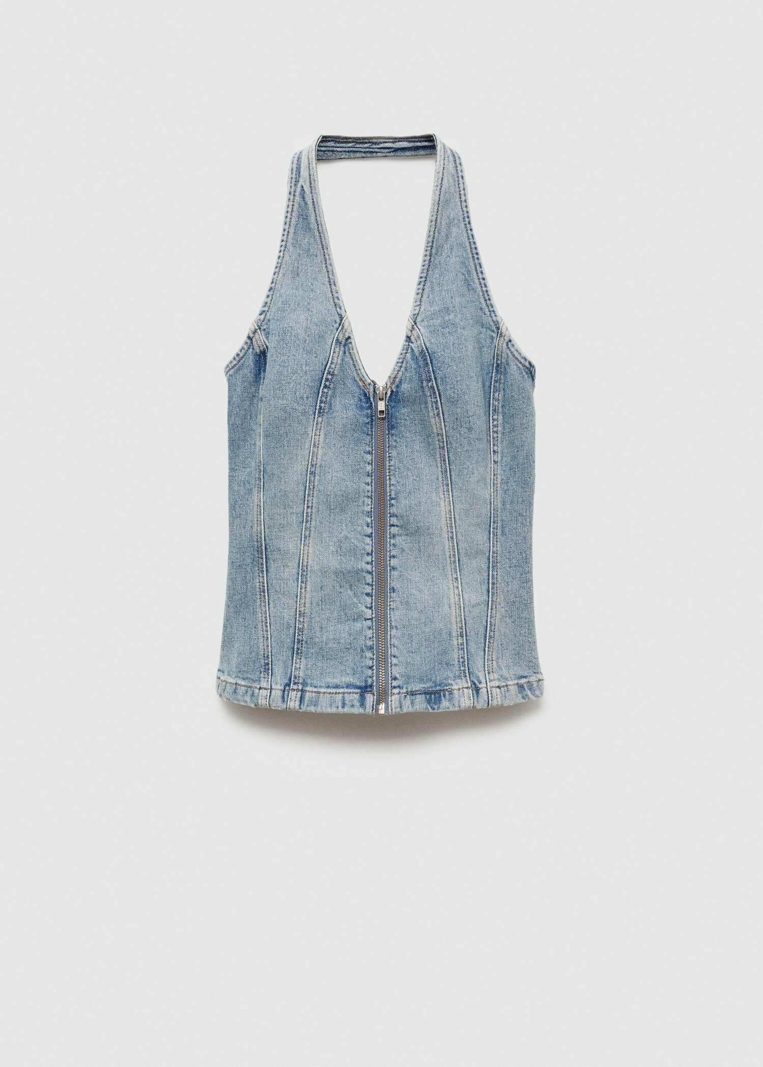 Top vaquero cuello halter - Artículo sin modelo