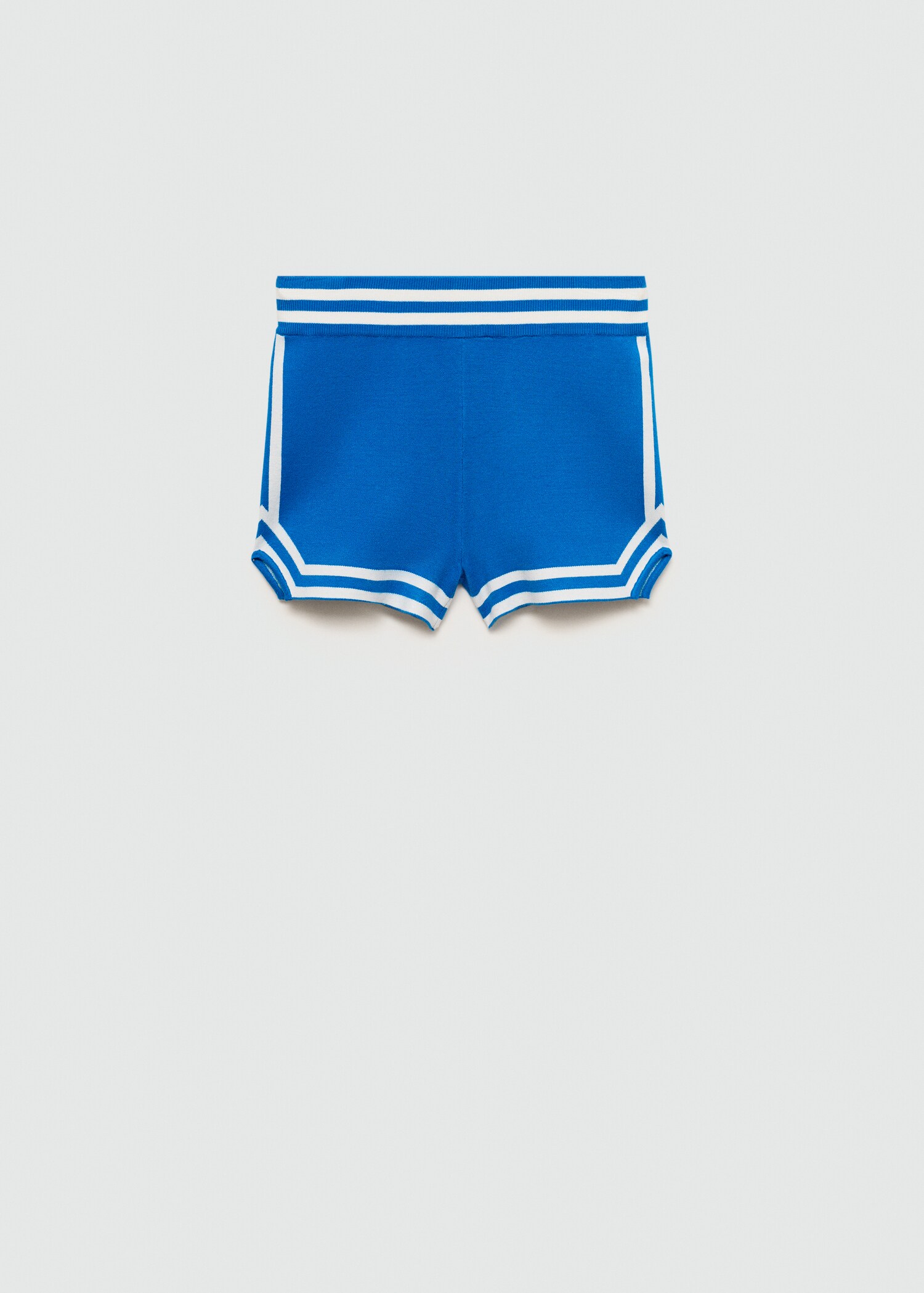 Randiga stickade shorts - Artikel utan modell