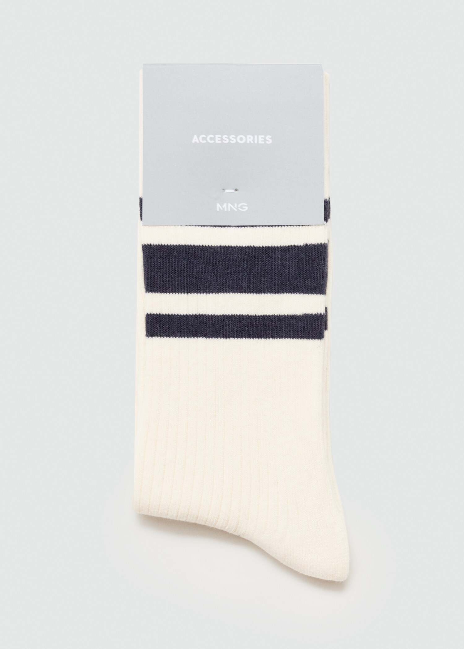 Striped ribbed cotton socks - Reverse of the article