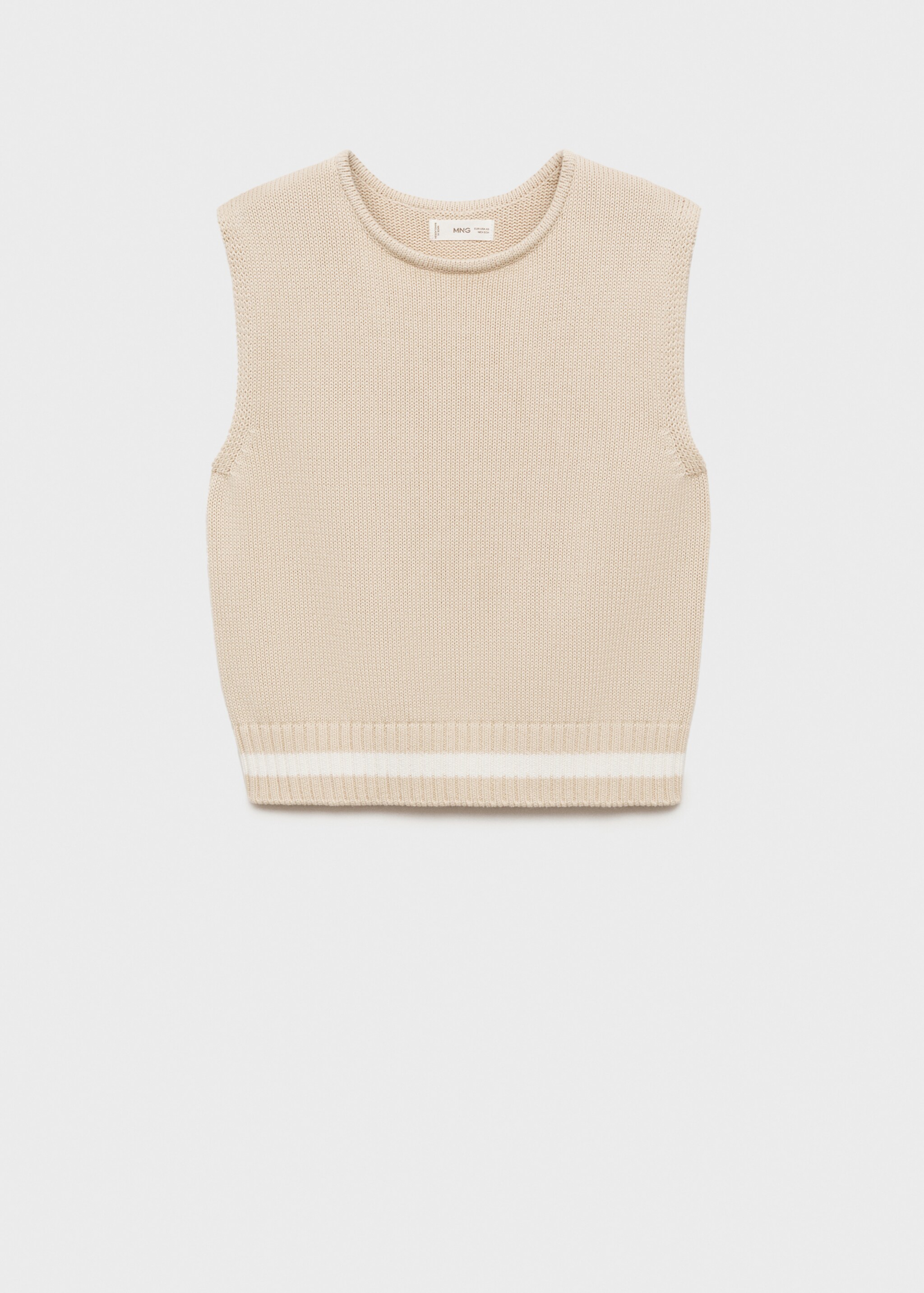 Gestreept gebreid vest - Artikel zonder model, Open beige. Ref: 77082931-00.