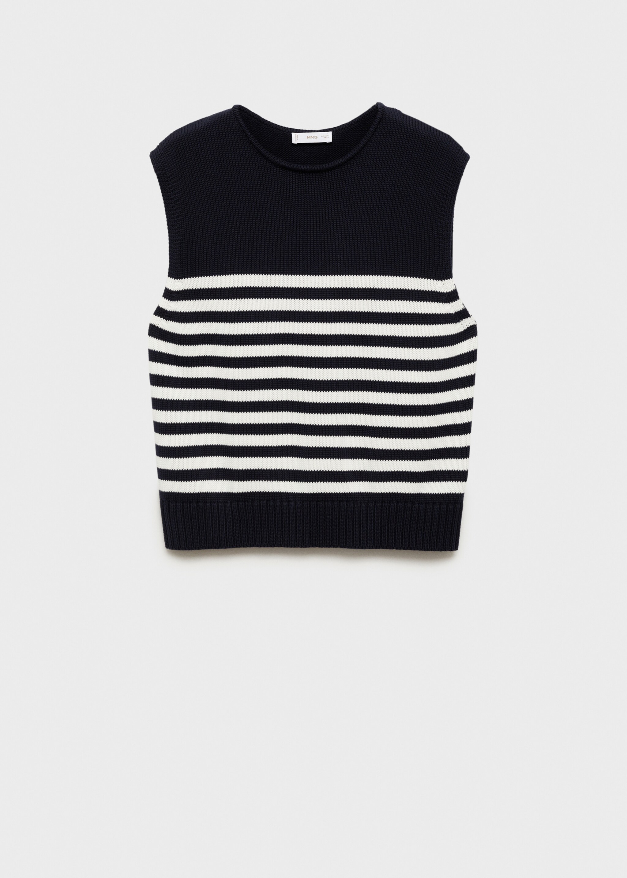 Gestreept gebreid vest - Artikel zonder model, Donkermarine. Ref: 77082931-00.