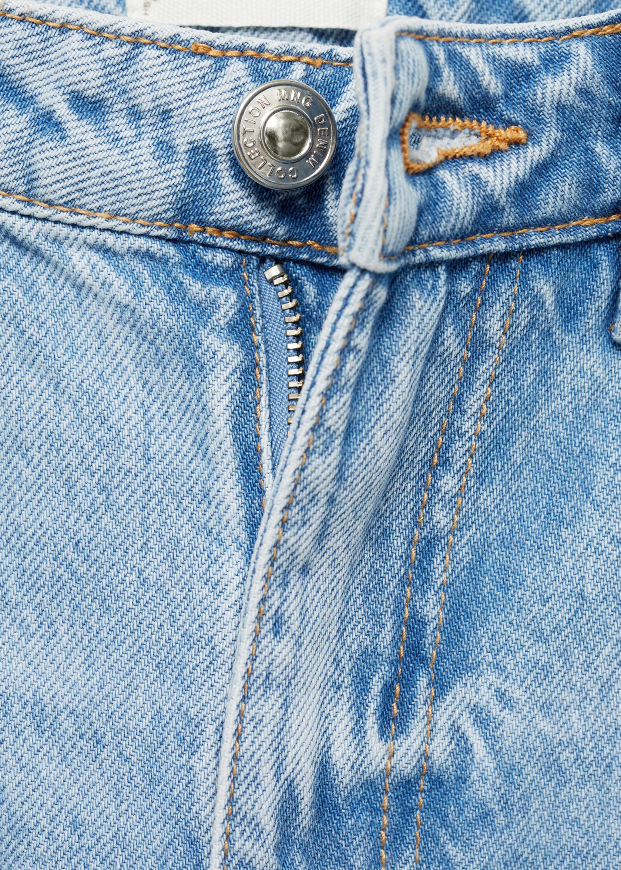 Jeans à boca de sino - Pormenor do artigo 8, Azul-médio. Ref: 77082935-00.