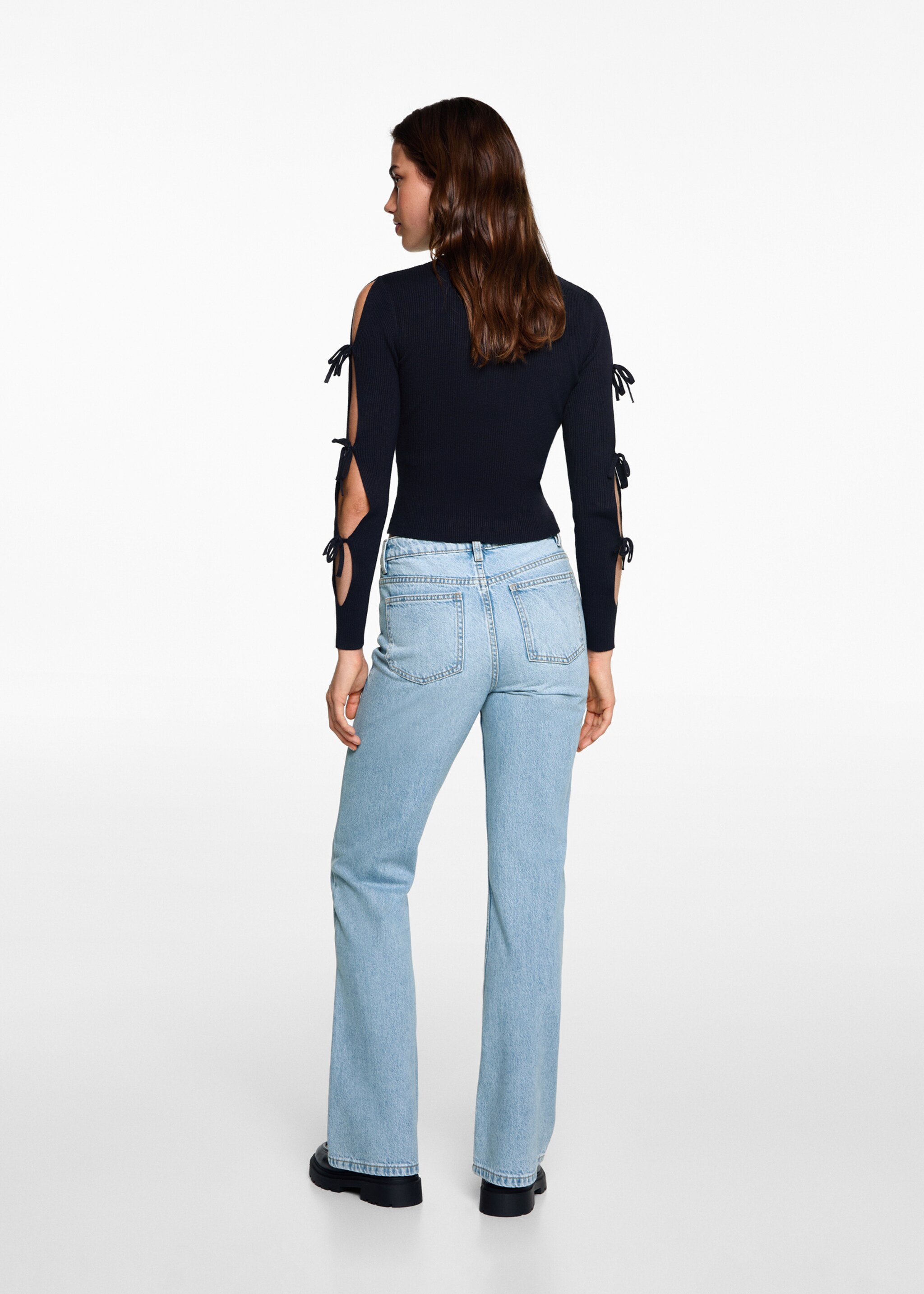 Jeans à boca de sino - Verso do artigo, Azul-médio. Ref: 77082935-00.