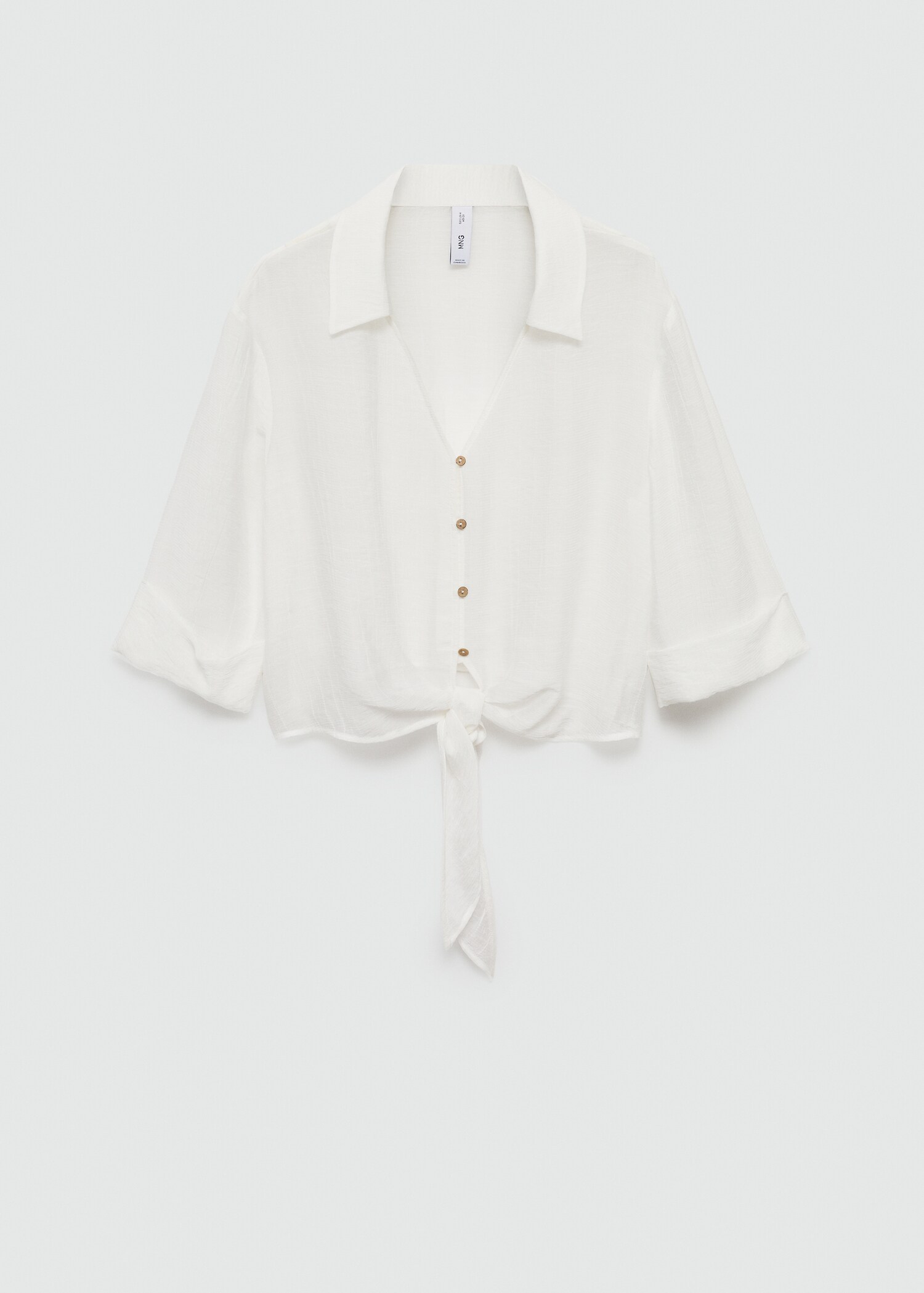 Flared-sleeve blouse with bow - Article without model