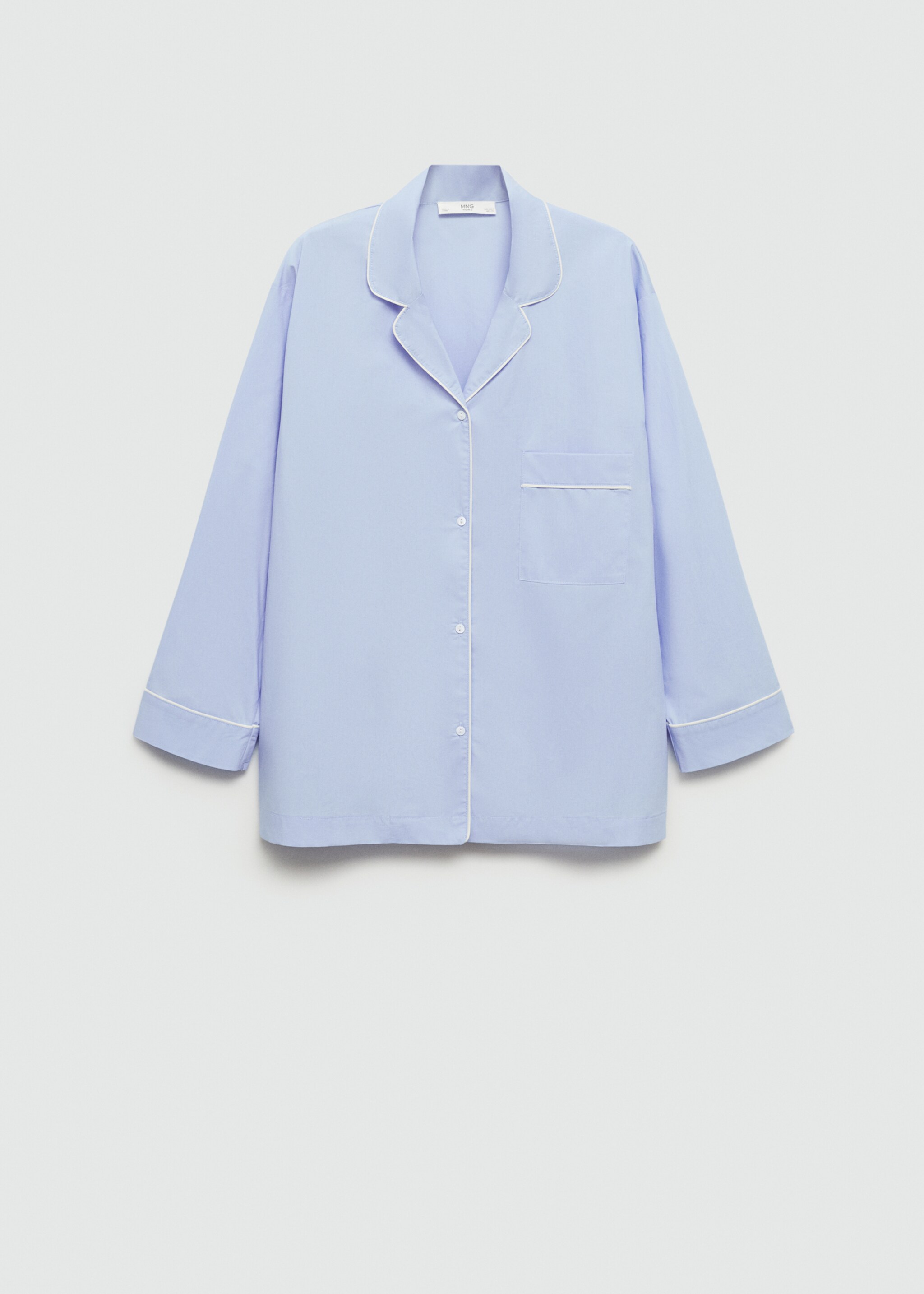 Pyjama shirt with contrasting finish - Article without model