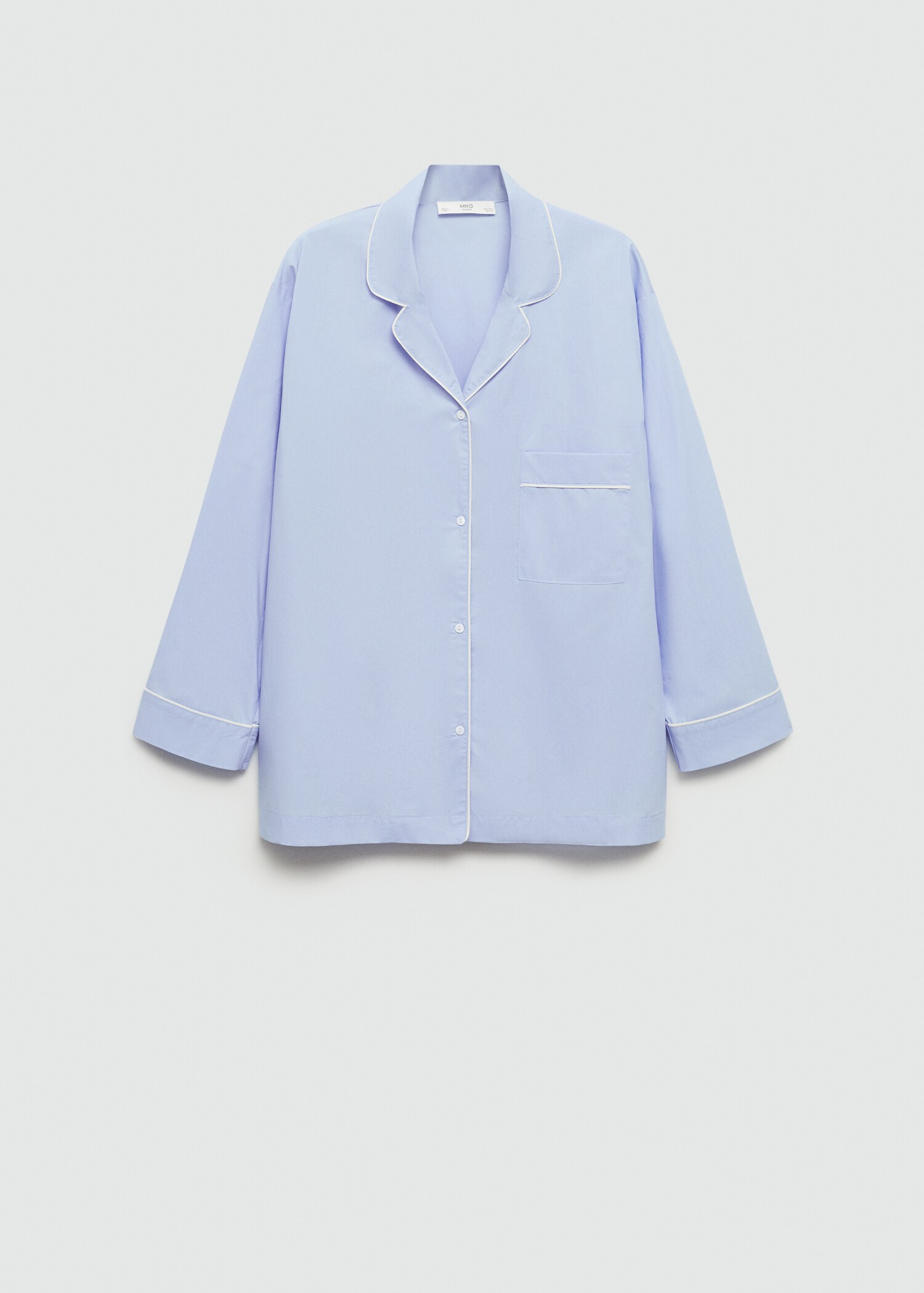 Pyjama shirt with contrasting finish - Article without model