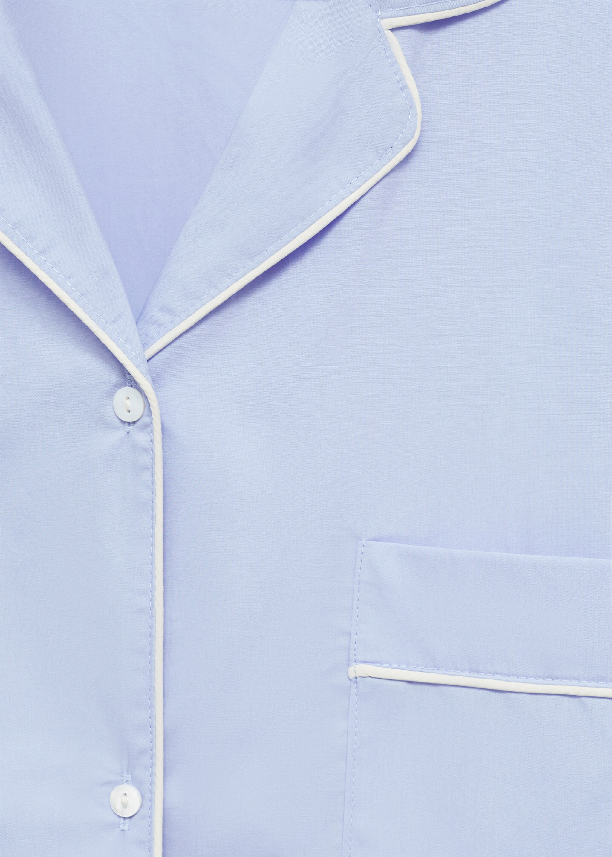 Pyjama shirt with contrasting finish - Details of the article 8