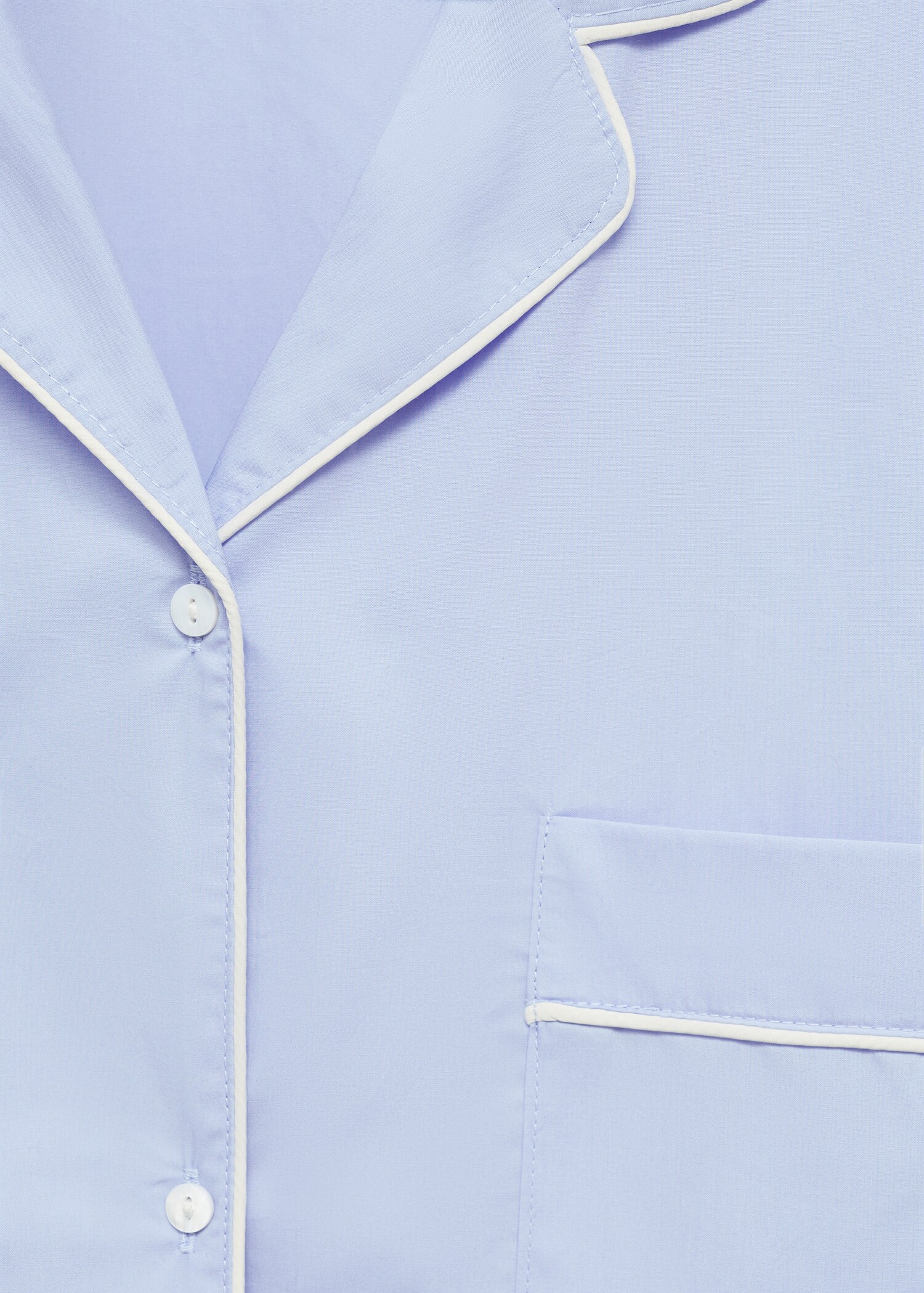 Pyjama shirt with contrasting finish - Details of the article 8