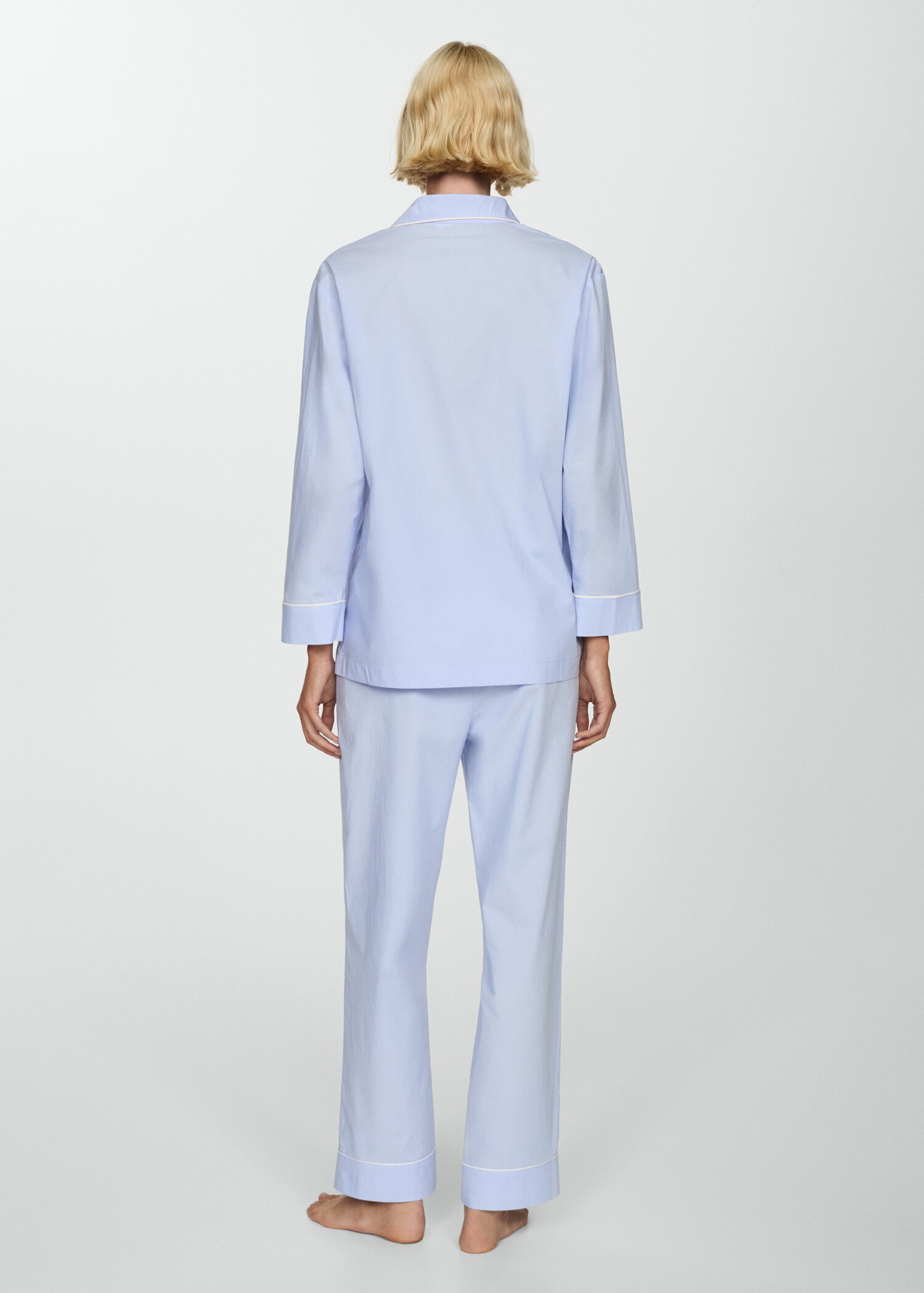 Pyjama shirt with contrasting finish - Reverse of the article
