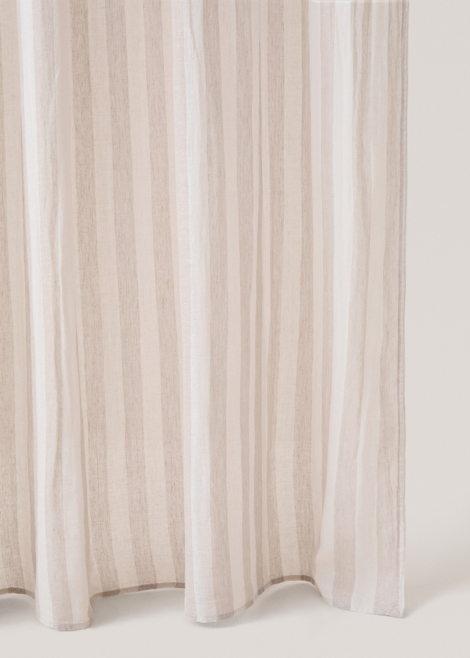 Striped linen-blend curtain - Details of the article 1
