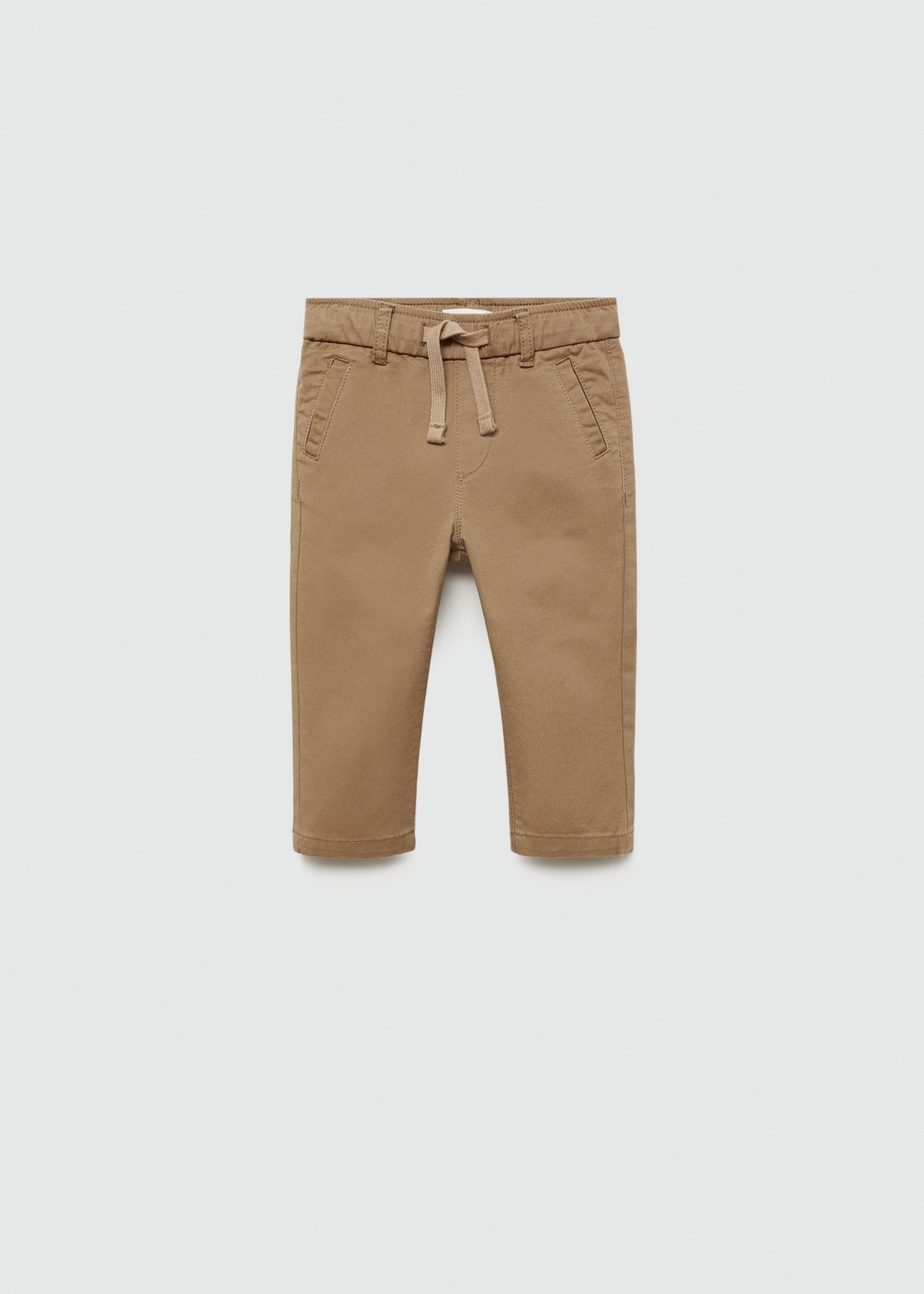 Elastic waist pants - Article without model, Medium Brown. Ref: 77083273-00.