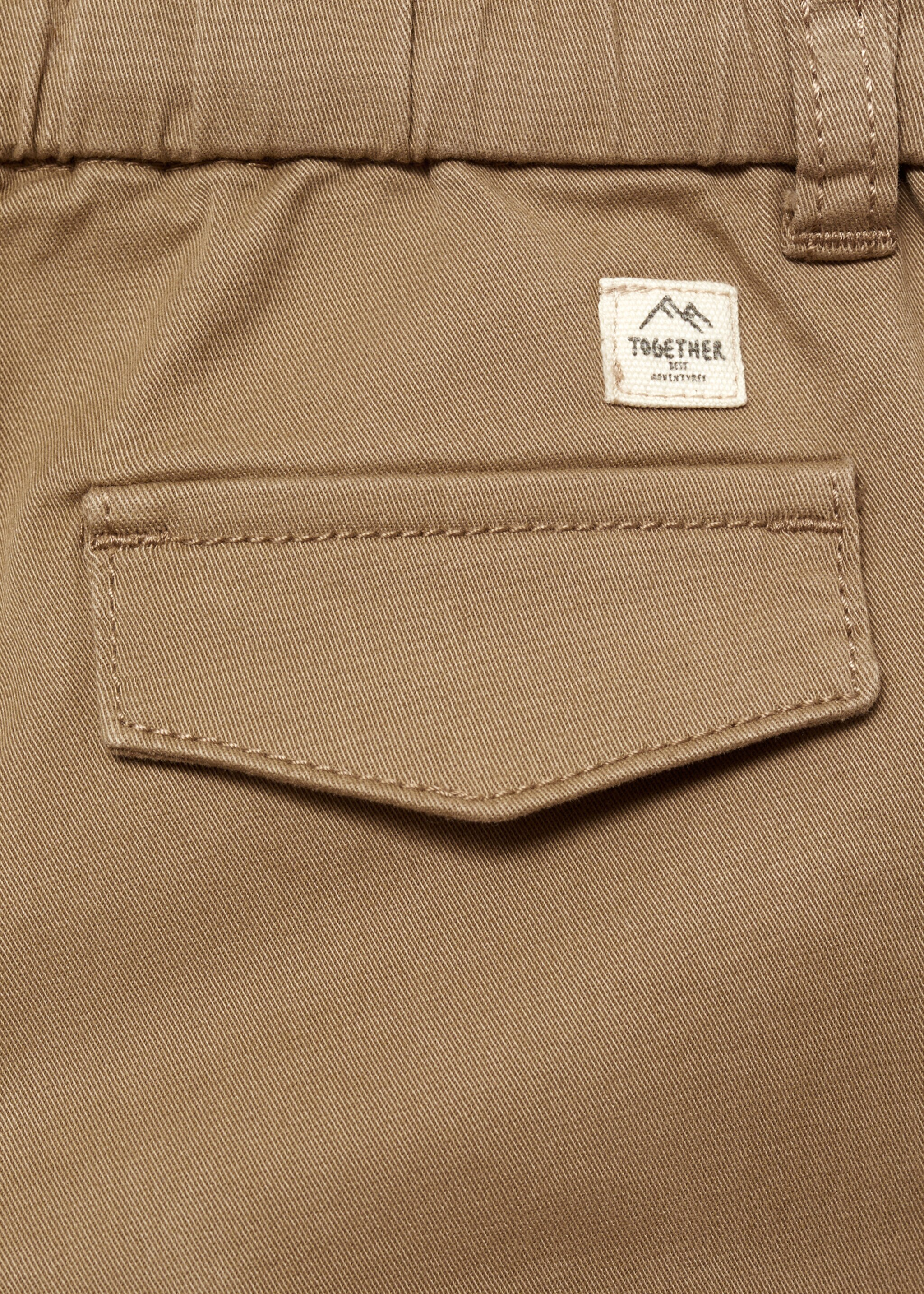 Elastic waist pants - Details of the article 0, Medium Brown. Ref: 77083273-00.