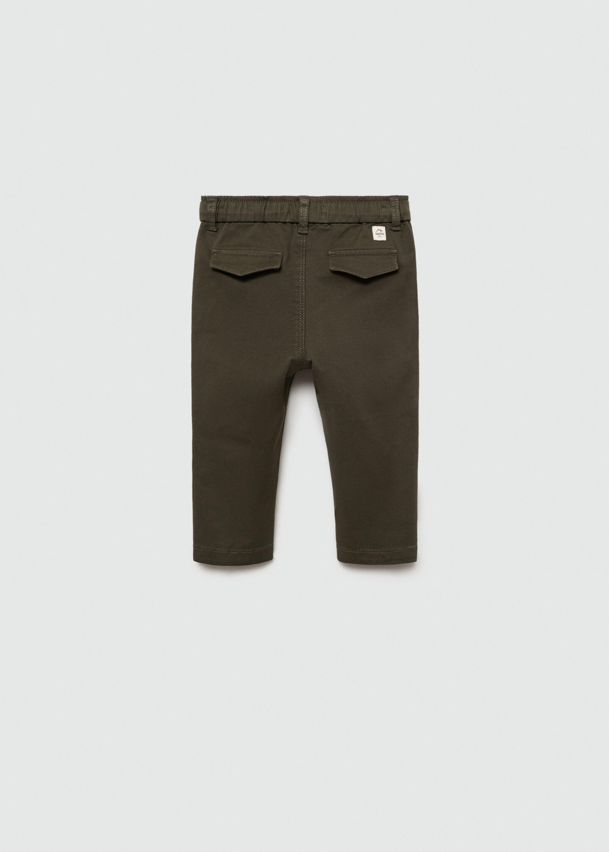 Elastic waist trousers - Reverse of the article, Forest Green. Ref: 77083273-00.