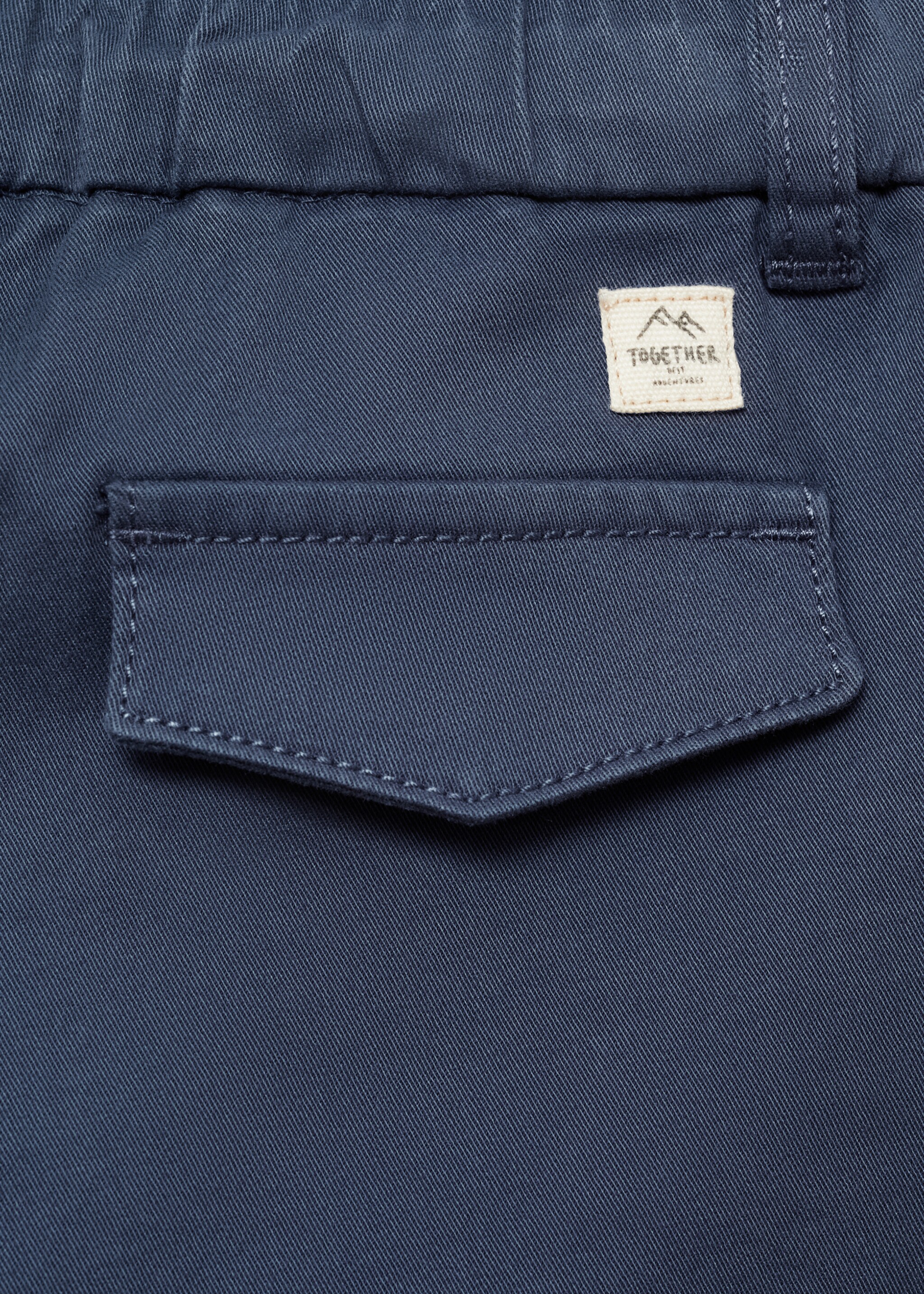 Elastic waist trousers - Details of the article 0, Blue. Ref: 77083273-00.