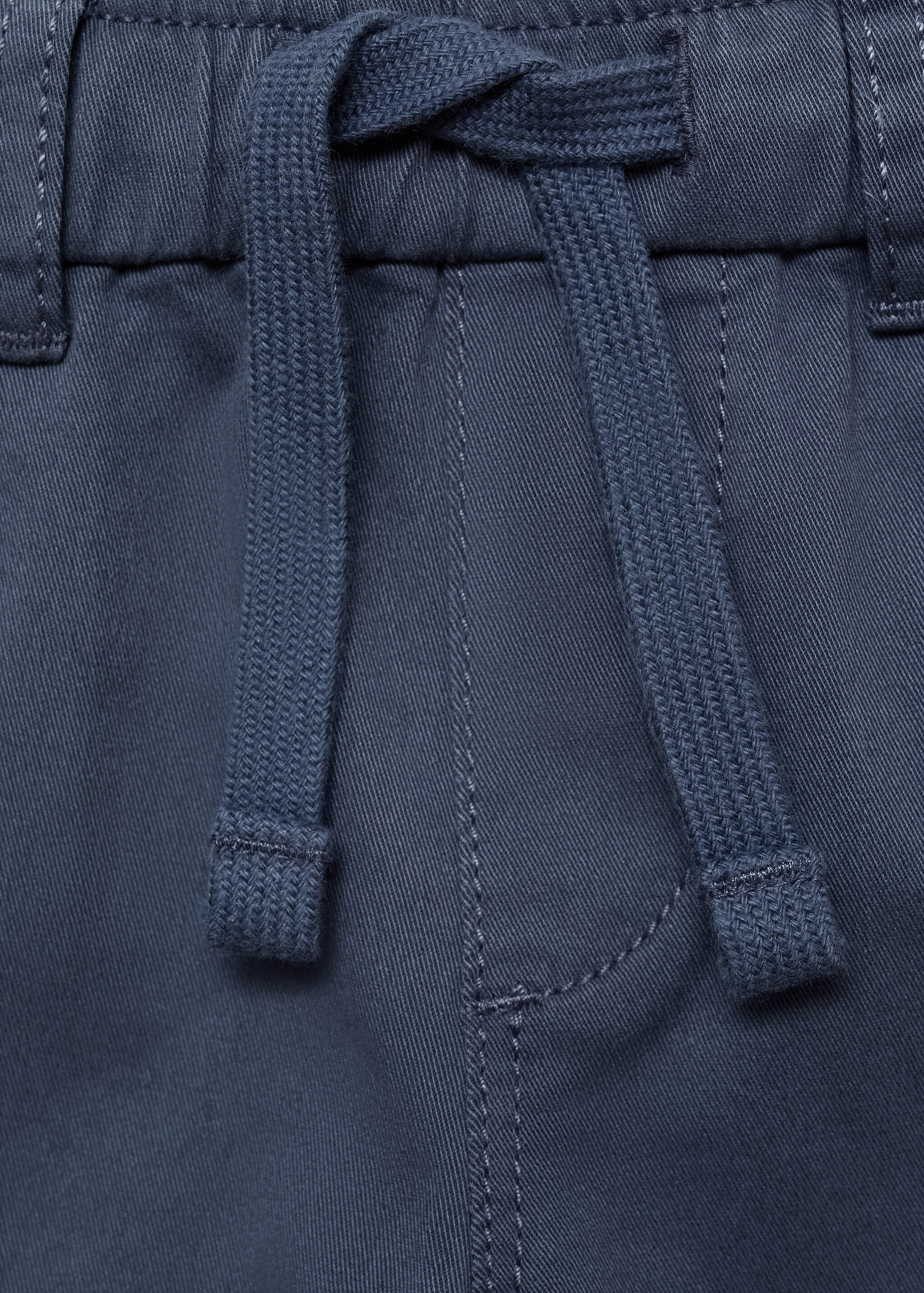 Elastic waist trousers - Details of the article 8, Blue. Ref: 77083273-00.