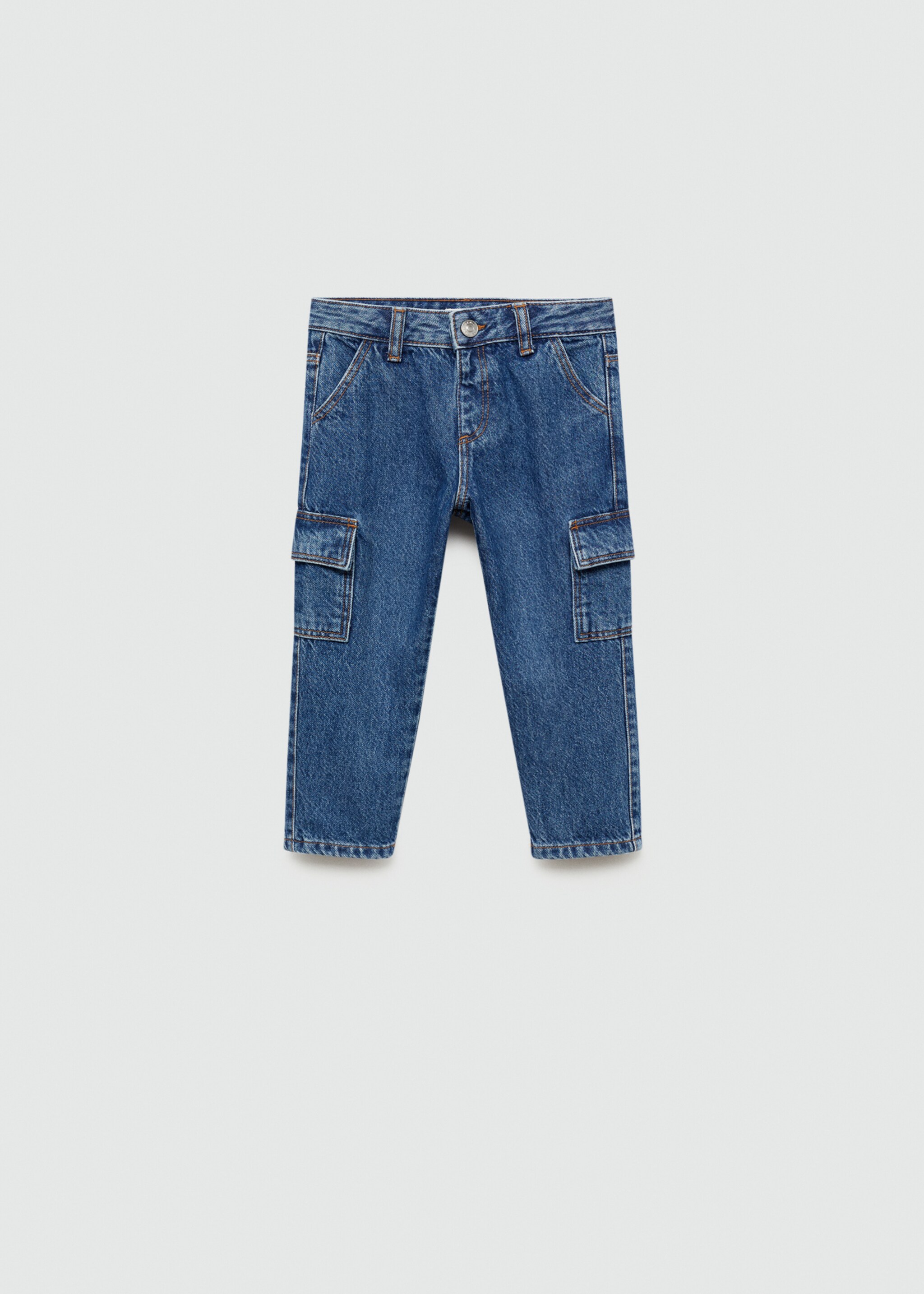 Pocket cargo jeans - Article without model, Medium Blue. Ref: 77083276-00.
