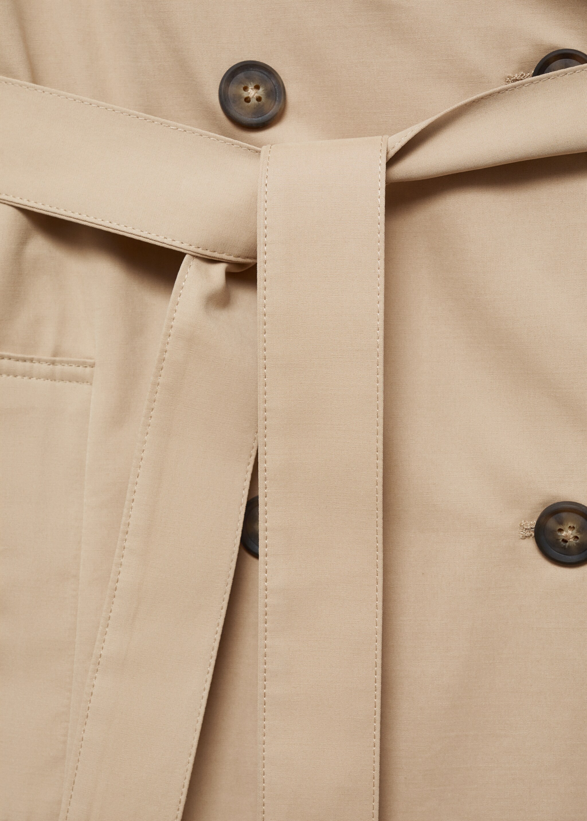 Classic trench coat with belt - Details of the article 0, Beige. Ref: 77083283-00.