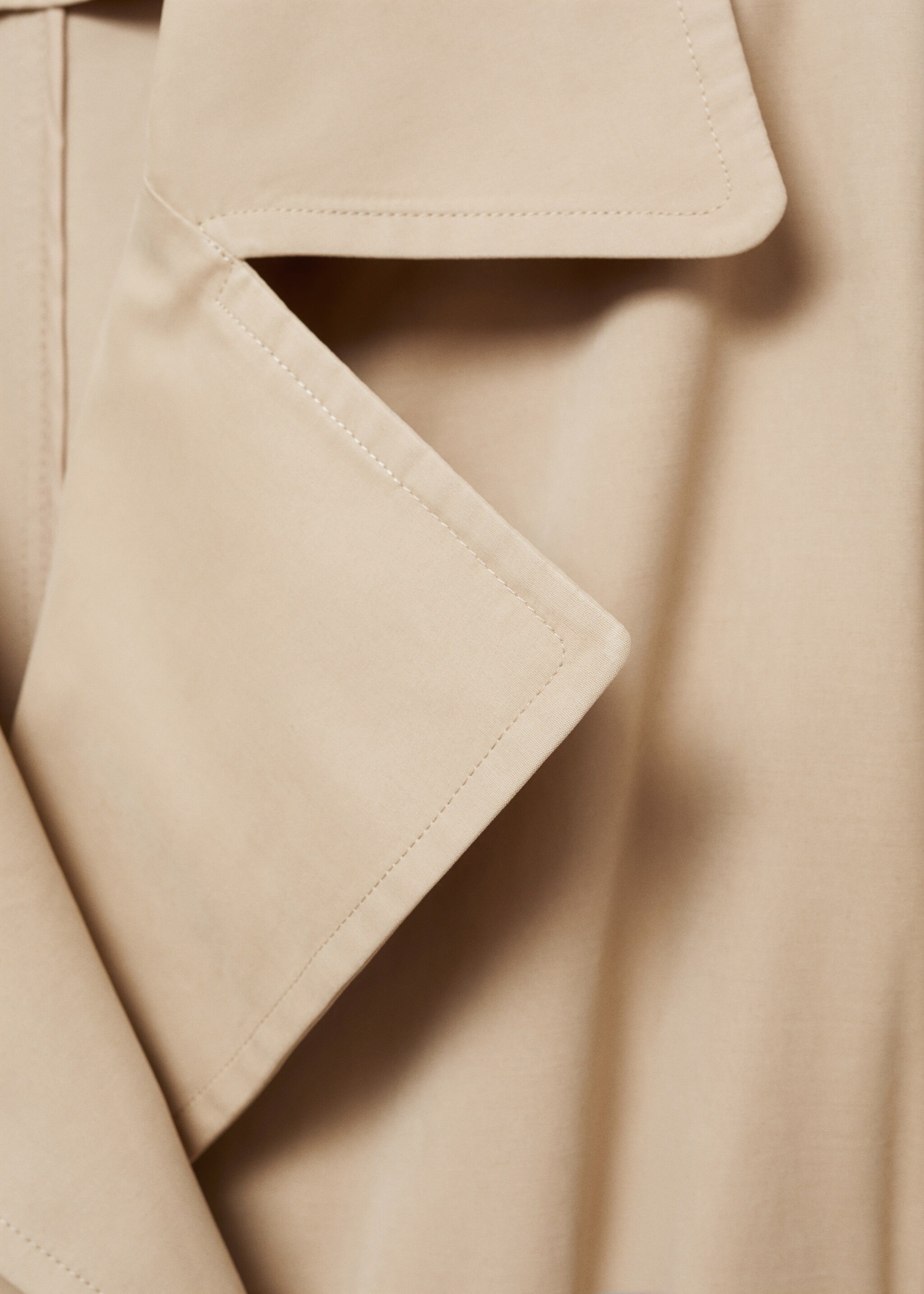 Classic trench coat with belt - Details of the article 8, Beige. Ref: 77083283-00.