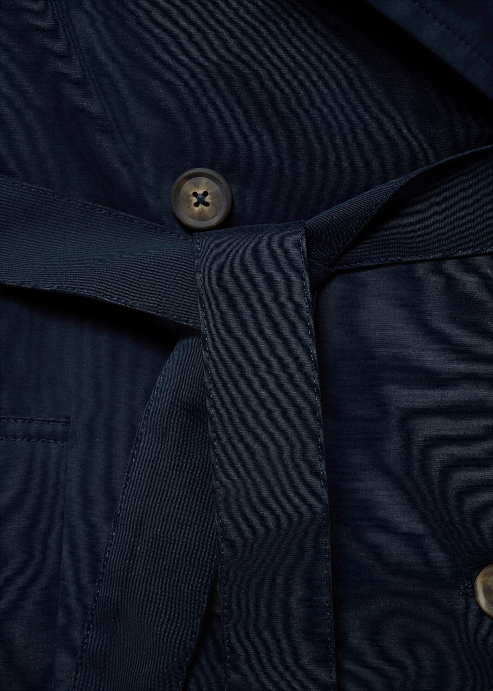 Classic trench coat with belt - Details of the article 0, Dark Navy. Ref: 77083283-00.