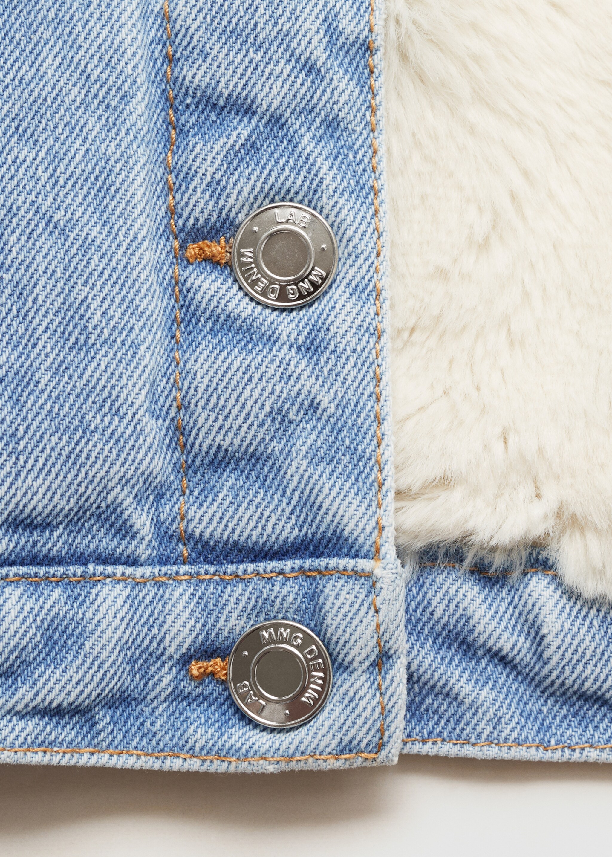Fur-effect inner jacket - Details of the article 0, Light Blue. Ref: 77083664-00.
