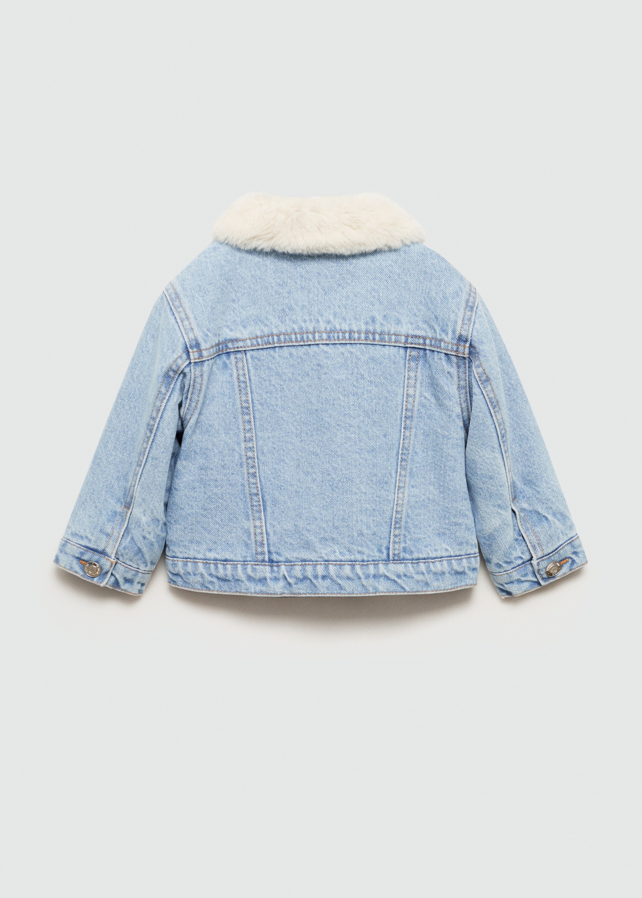 Fur-effect inner jacket - Reverse of the article, Light Blue. Ref: 77083664-00.