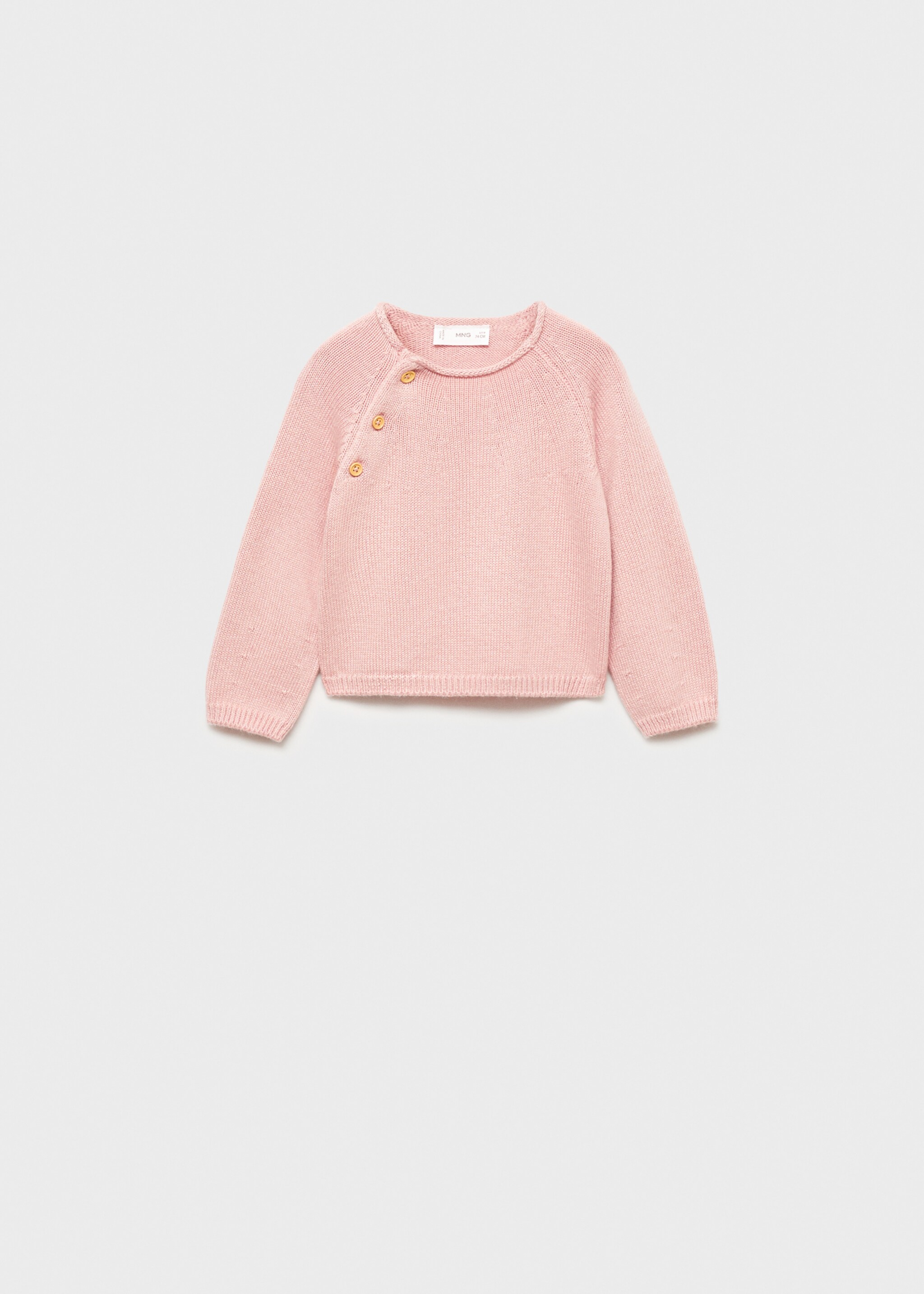 Buttons detail knit sweater - Article without model, Pink. Ref: 77083668-00.