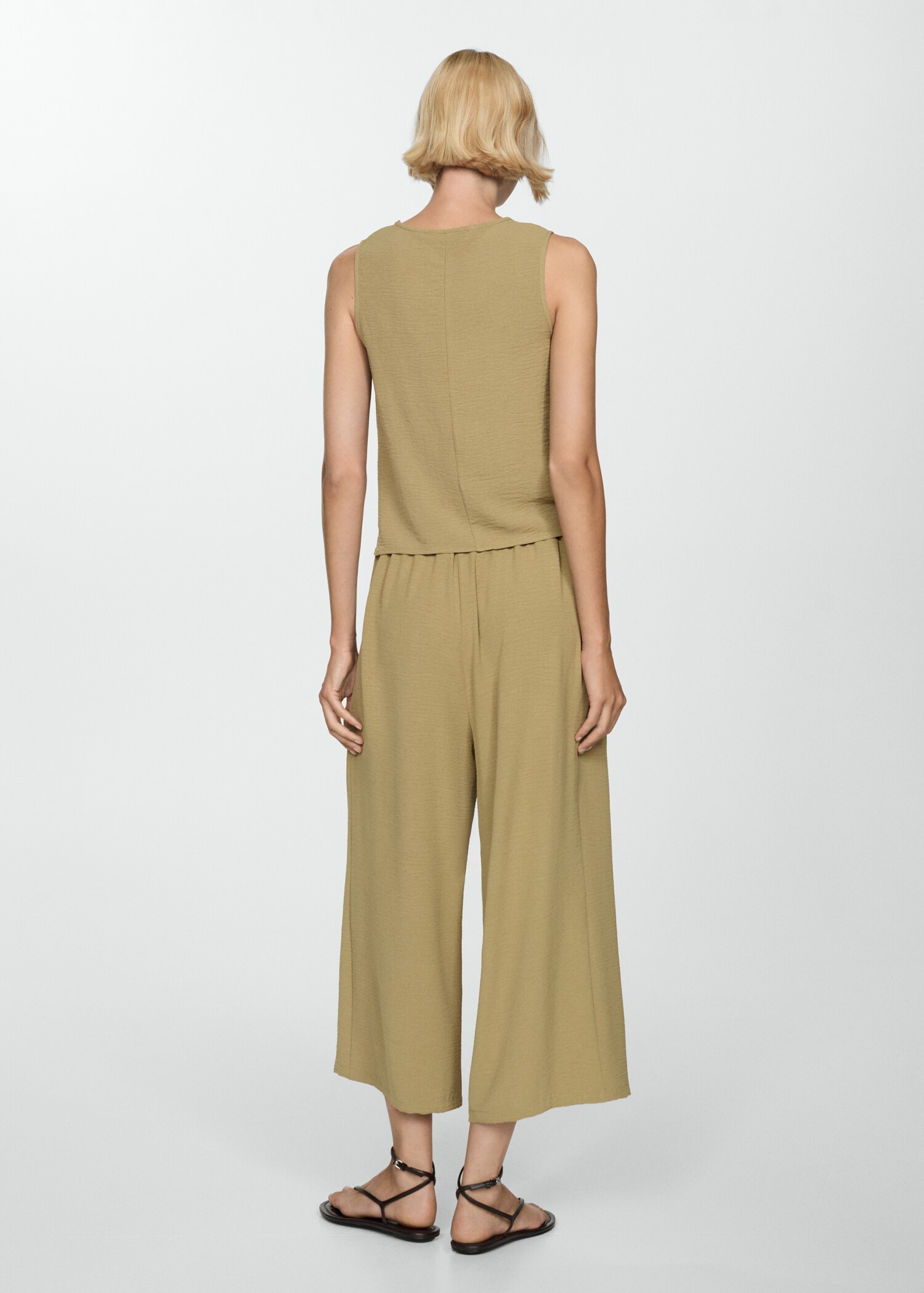 Textured wide leg trousers - Reverse of the article
