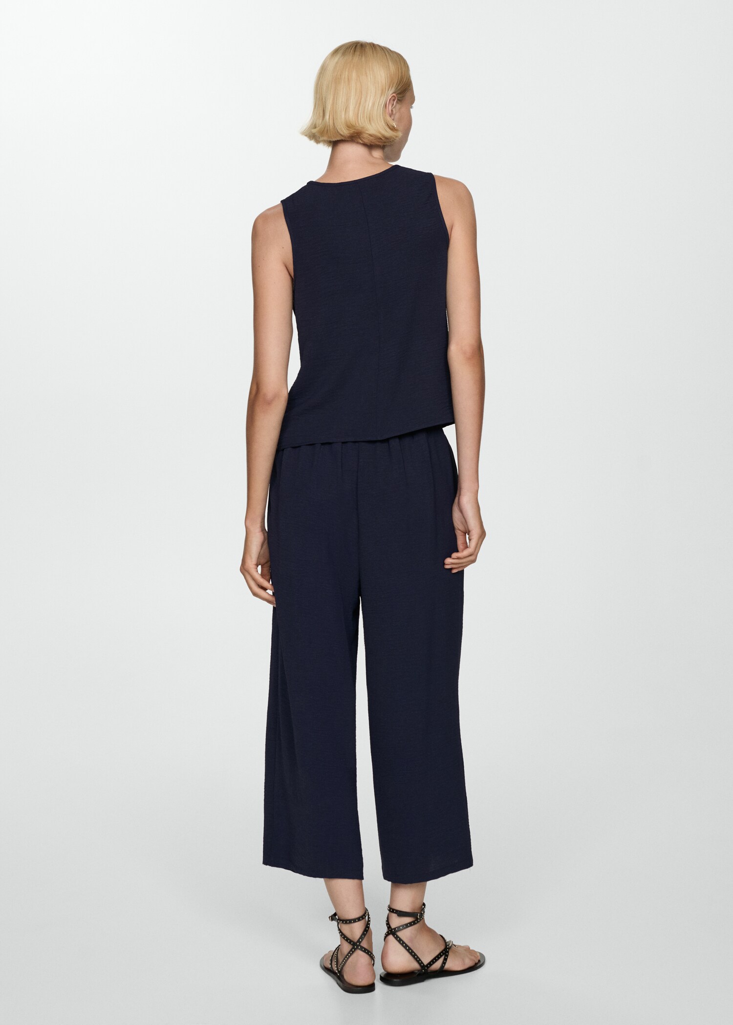 Textured wide leg trousers - Reverse of the article