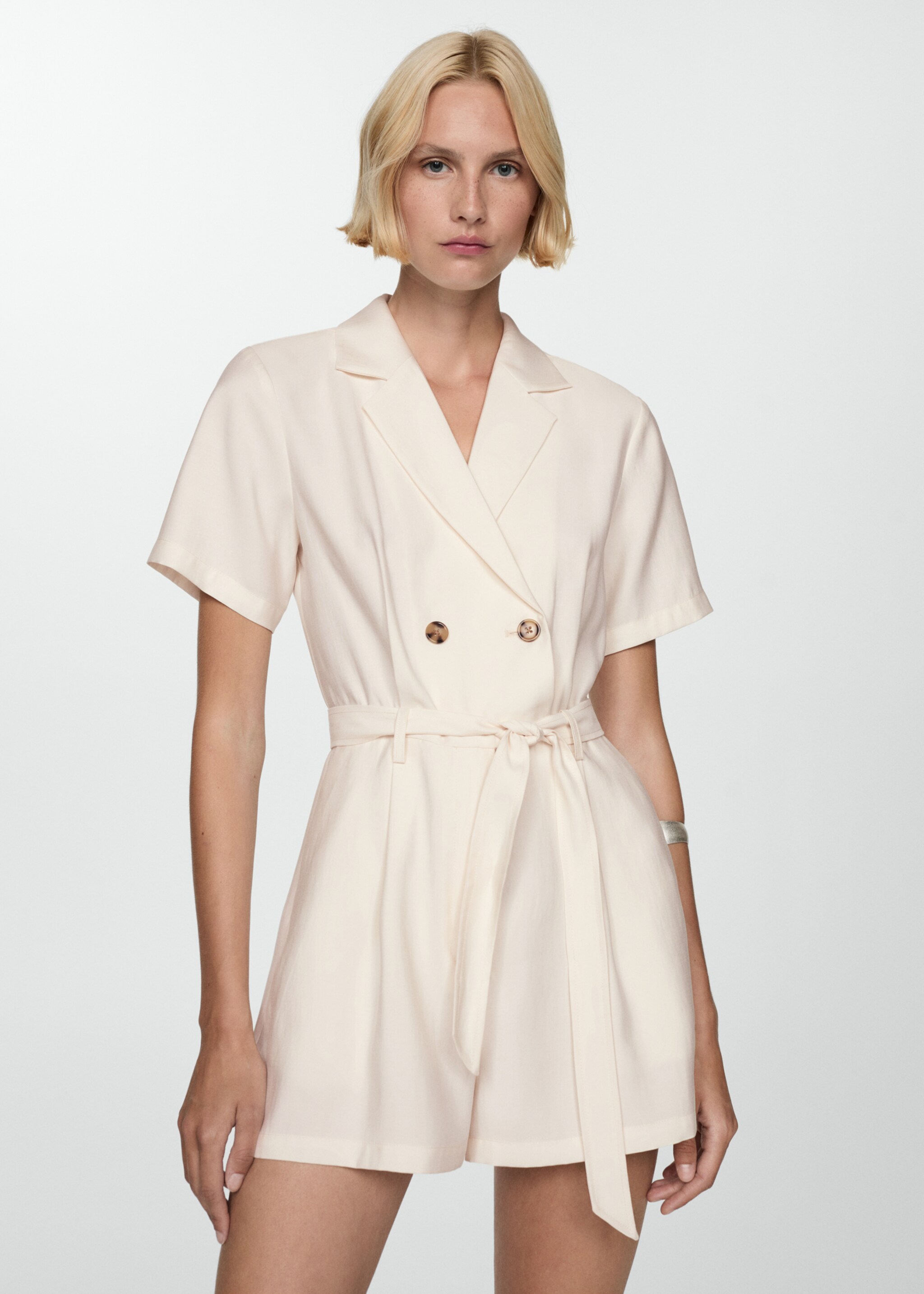 Short jumpsuit with tortoiseshell buttons - Medium plane