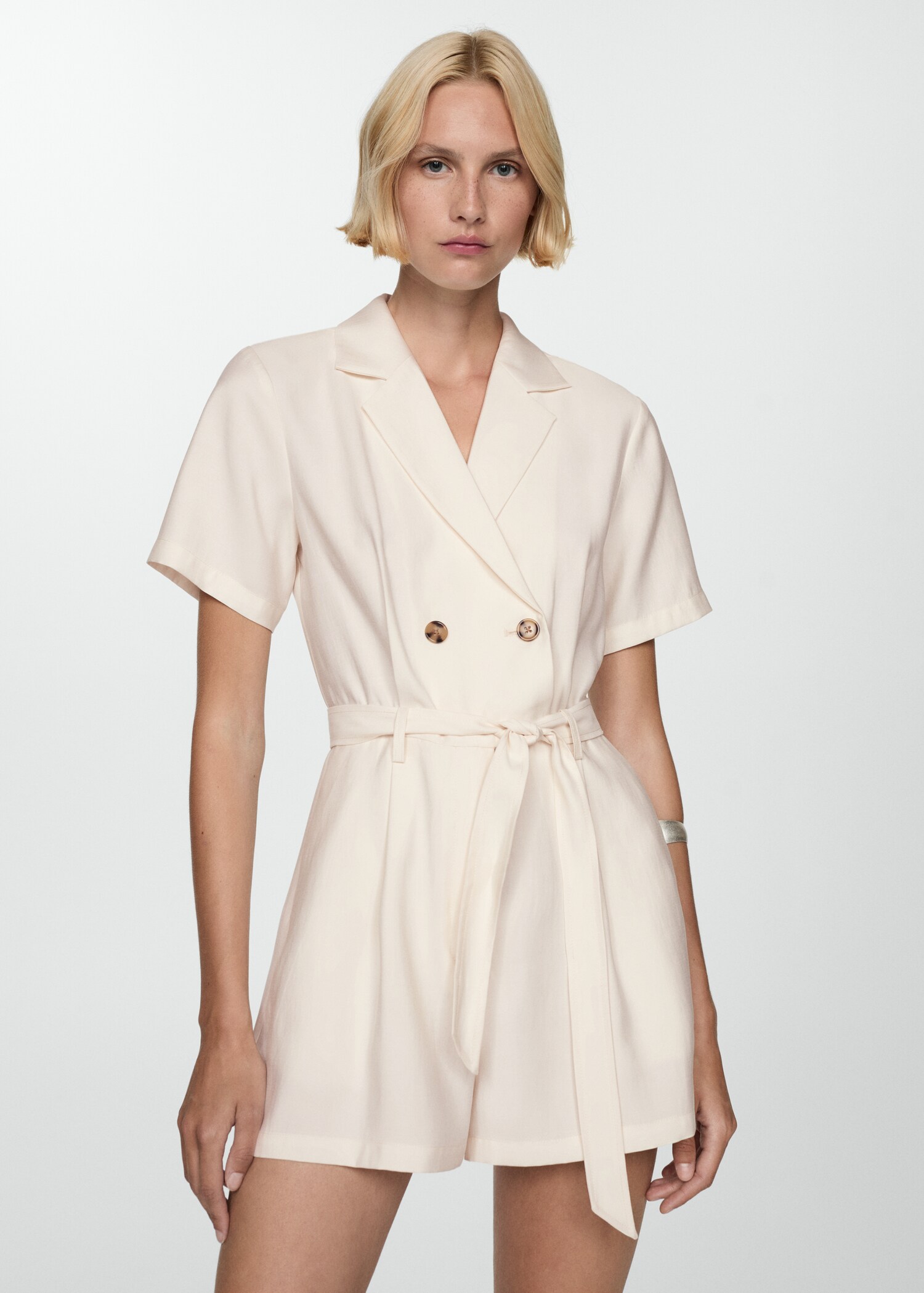 Short jumpsuit with tortoiseshell buttons - Medium plane