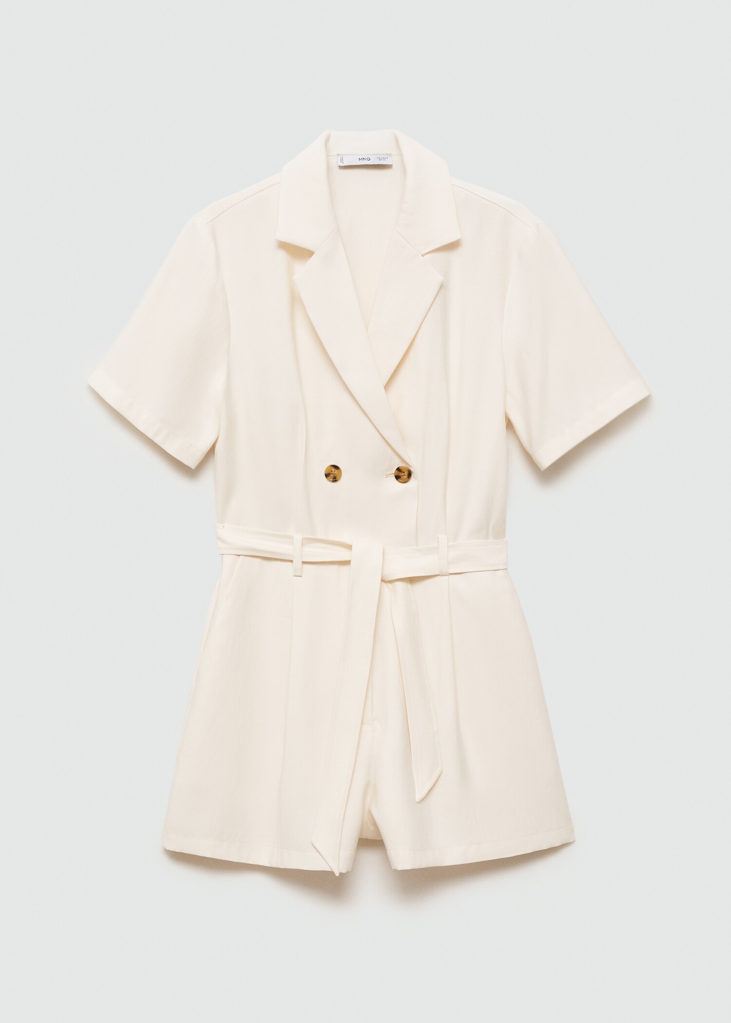 Short jumpsuit with tortoiseshell buttons - Article without model
