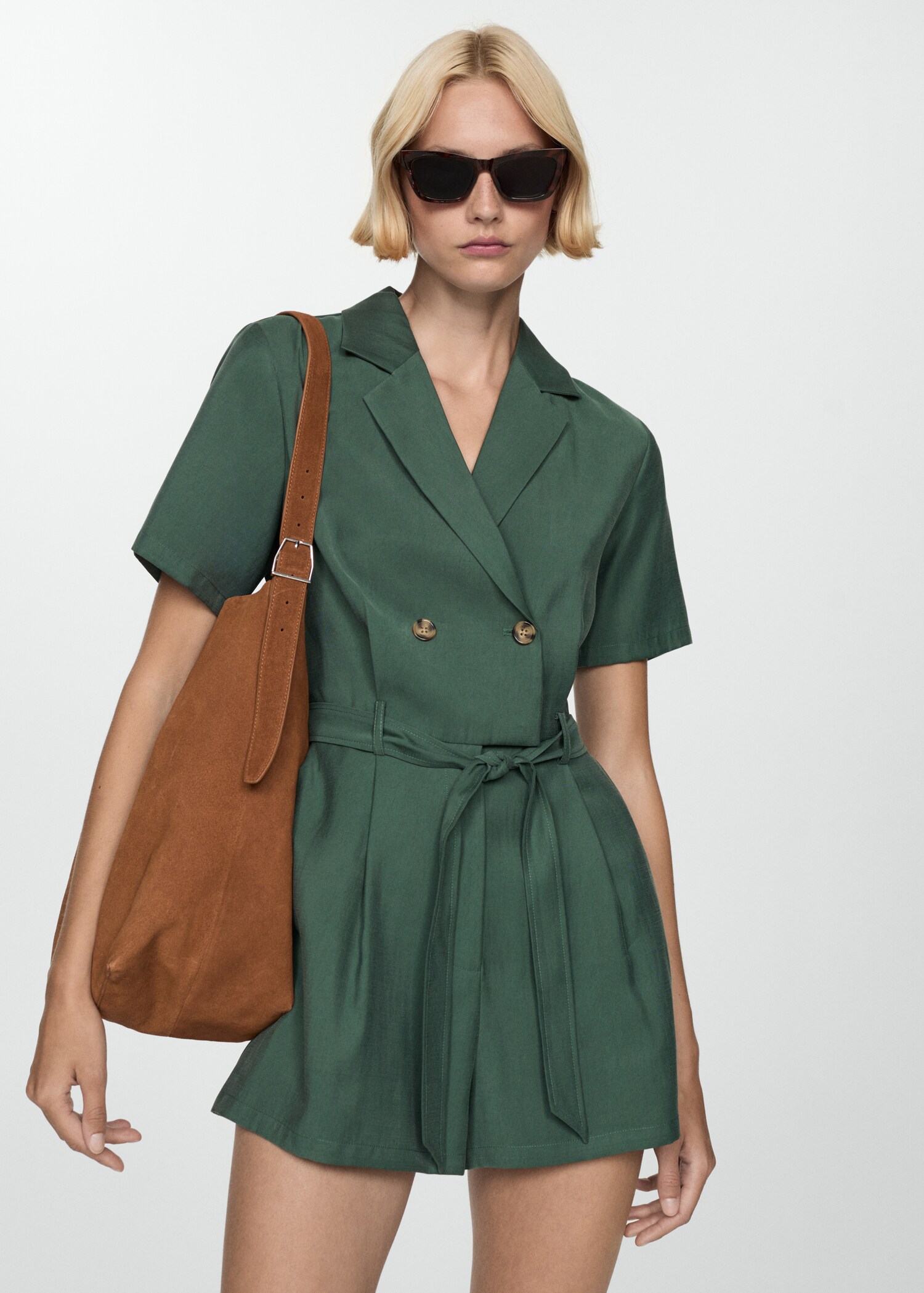 Short jumpsuit with tortoiseshell buttons - Medium plane
