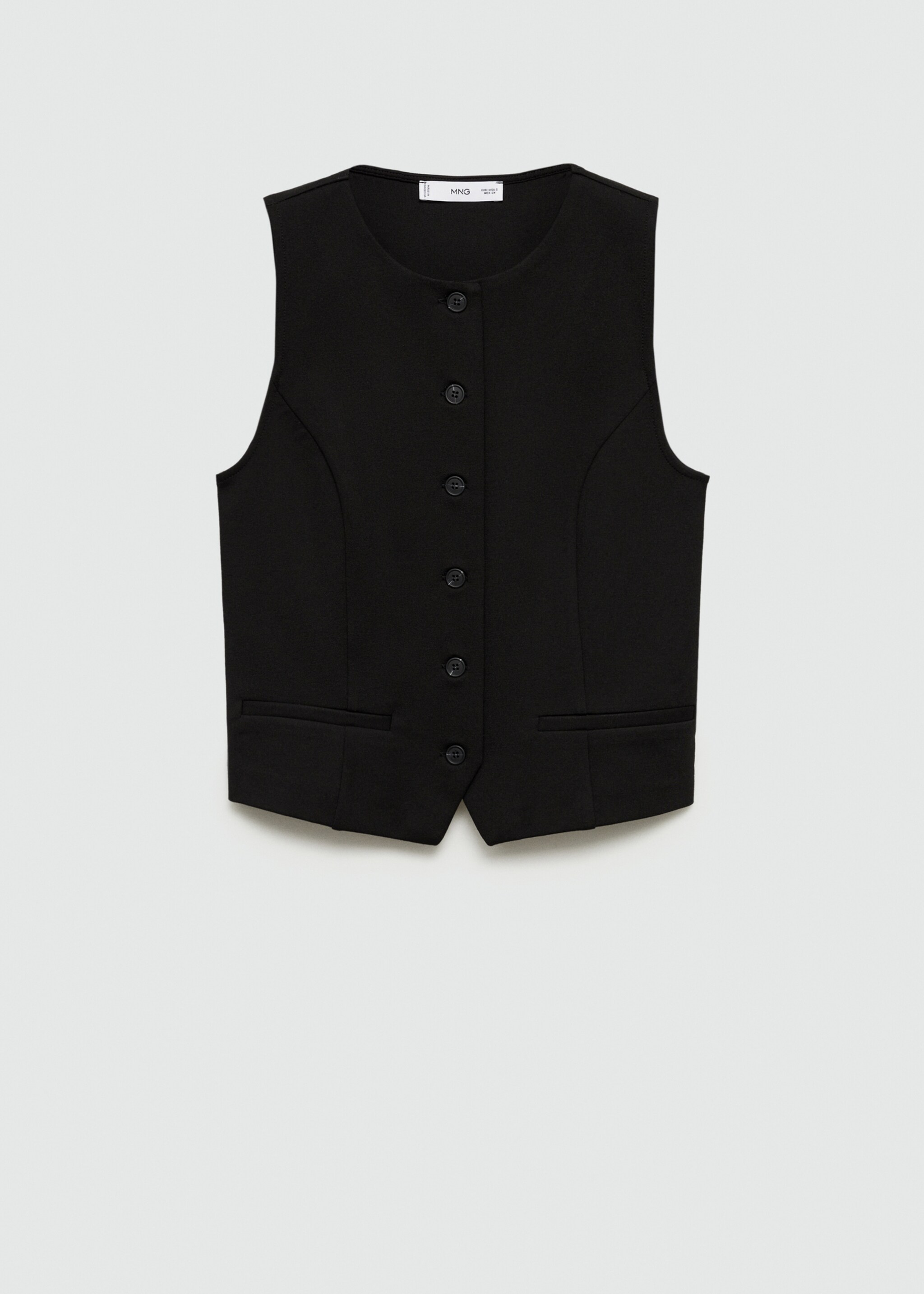 Roma knitted gilet - Article without model, Black. Ref: 77084021-00.