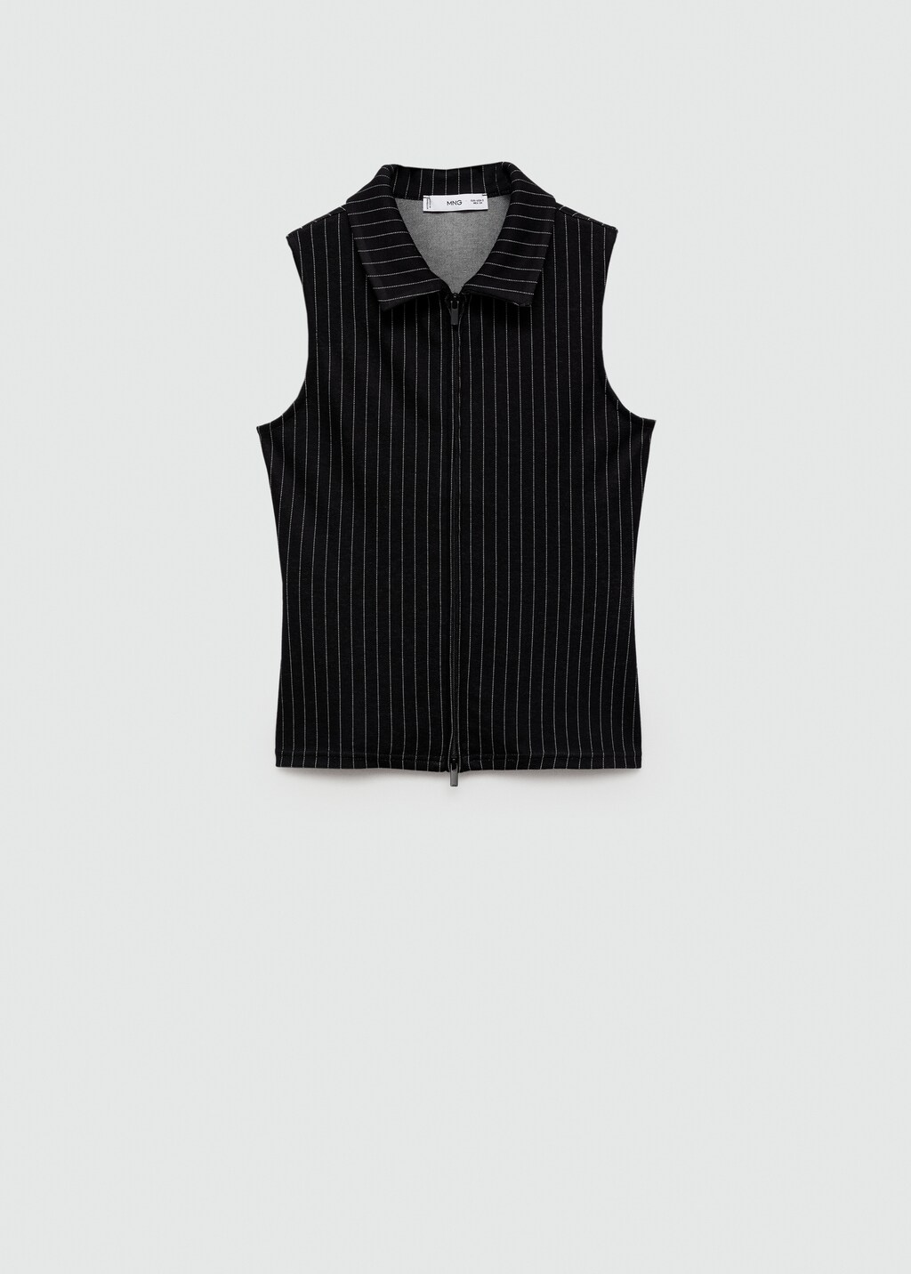 Striped top with double zip - Women | MANGO OUTLET USA