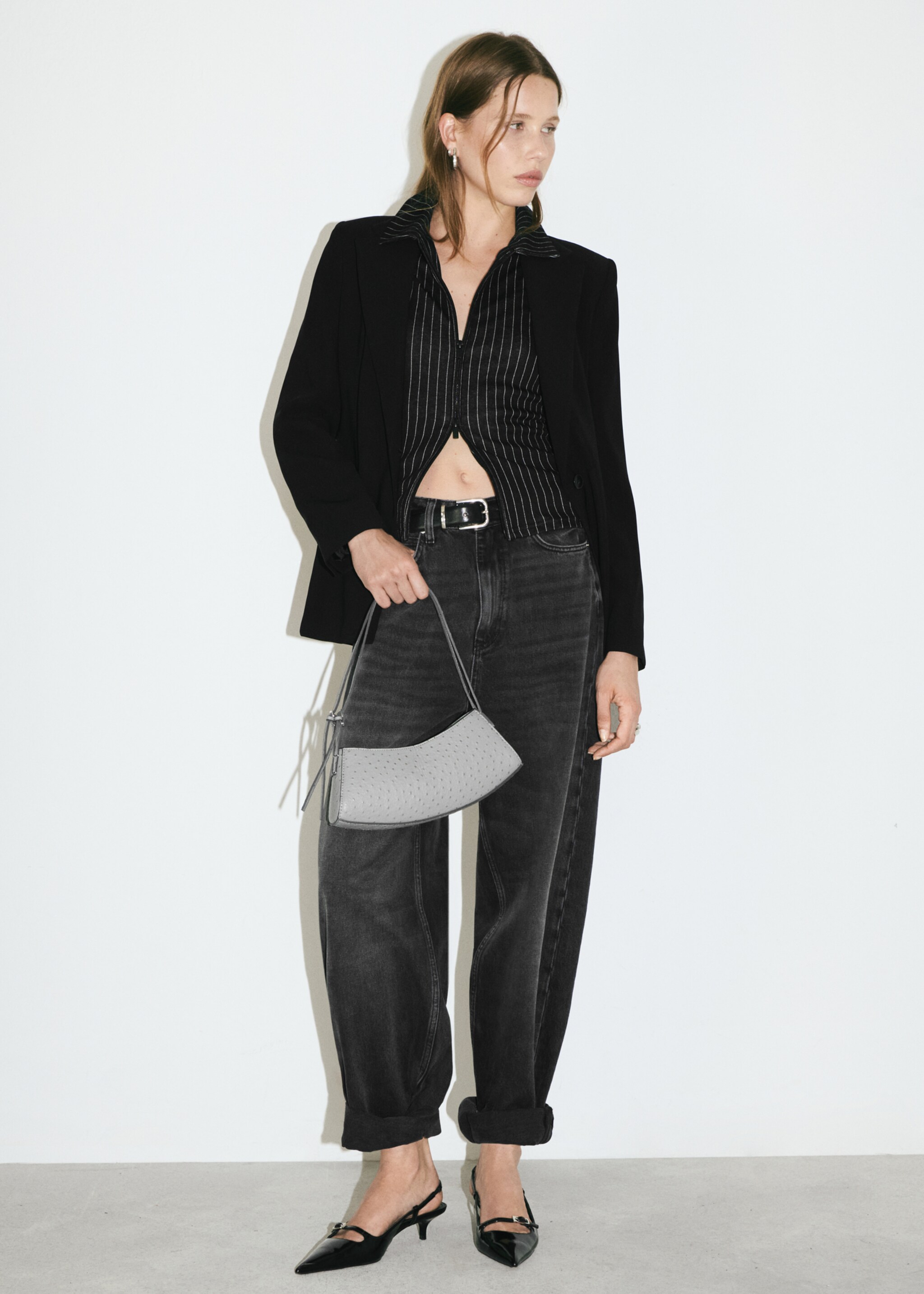 Striped top with double zip - Details of the article 6