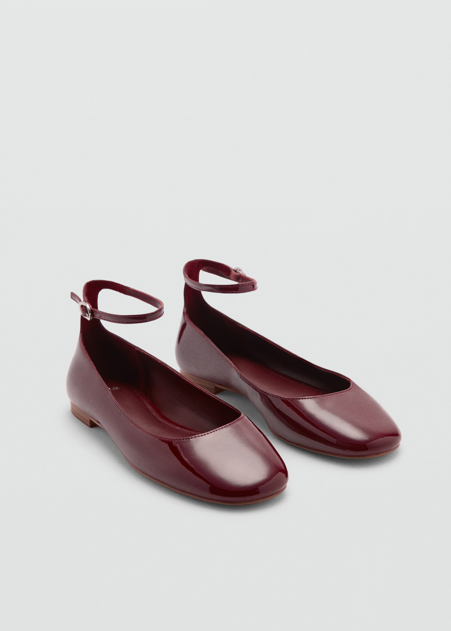 Lakleren ballerina's met bandje - Middenvlak