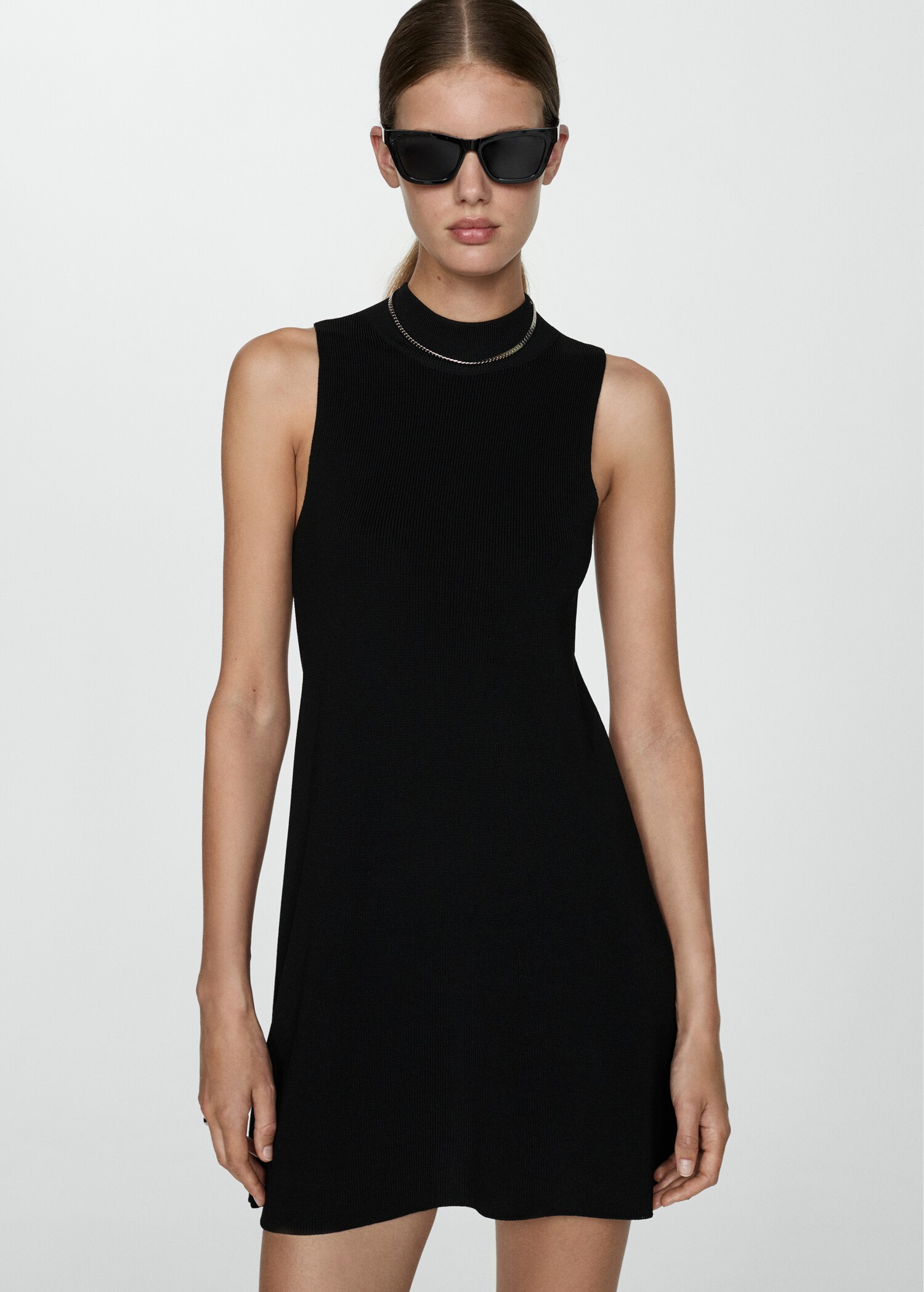 Vestido punto cuello perkins - Plano medio