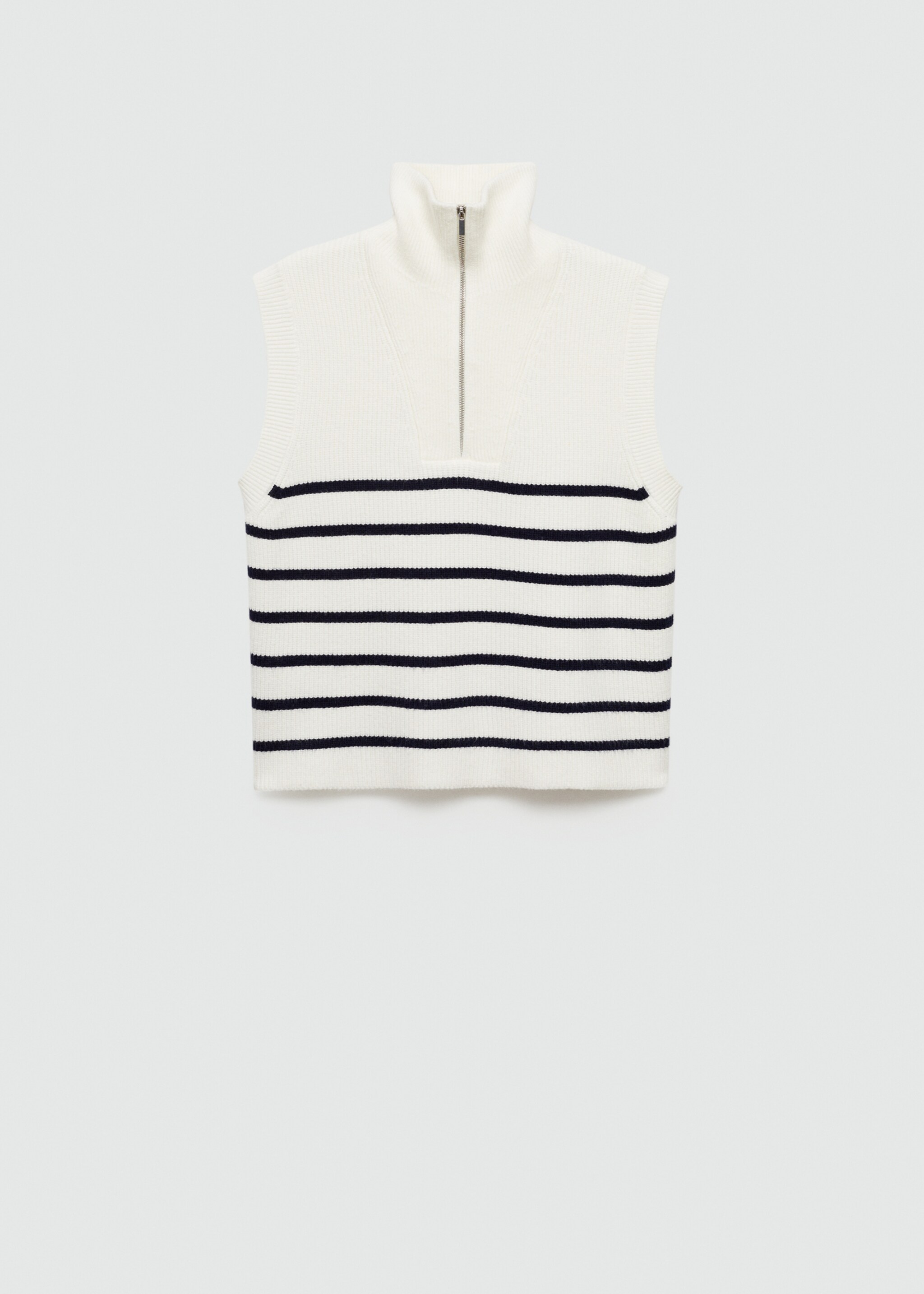 Knitted gilet with zip - Article without model, Dark Navy. Ref: 77084033-00.