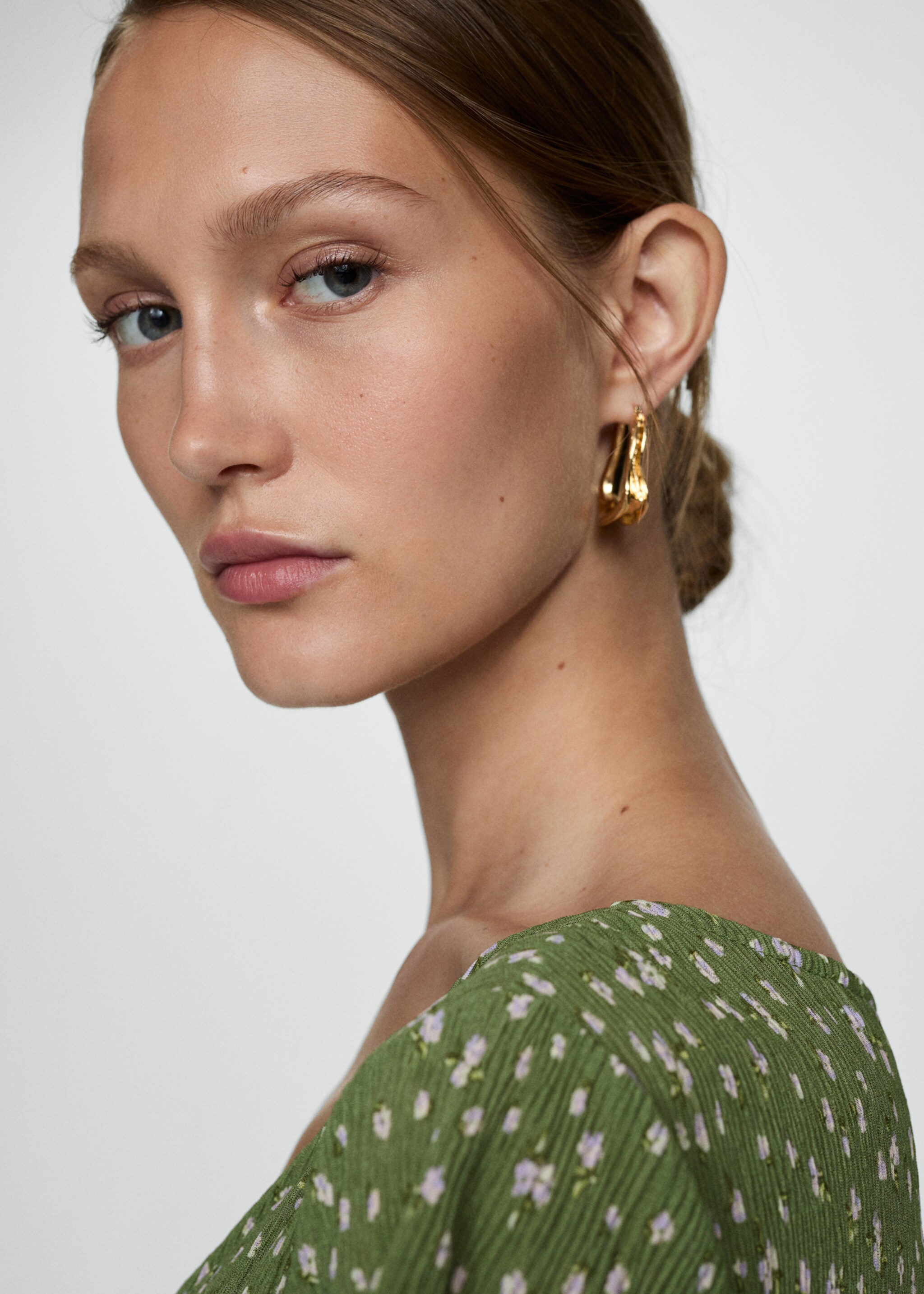 Textured printed dress - Details of the article 1