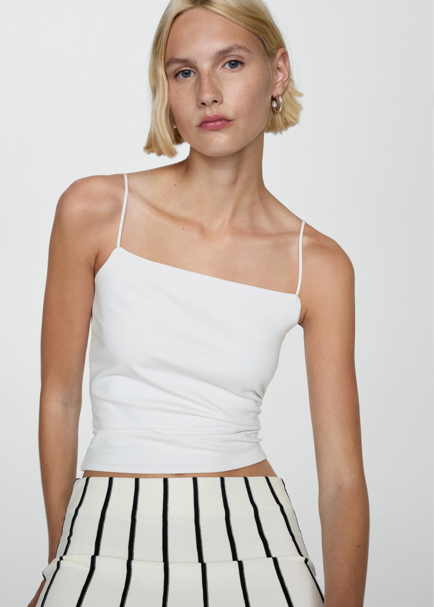 Strapless straight-neck top - Medium plane