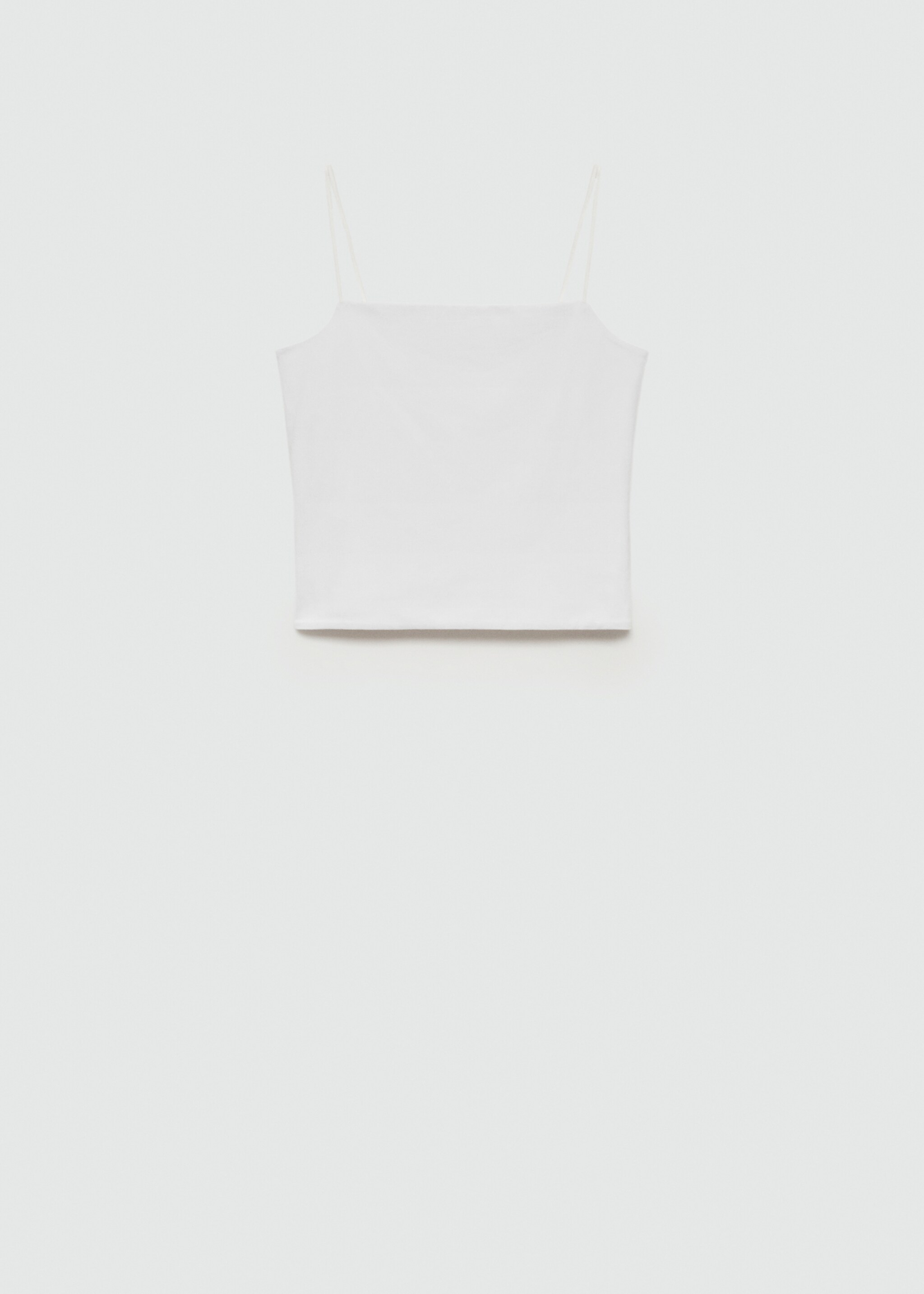 Strapless straight-neck top - Article without model, White. Ref: 77084037-00.